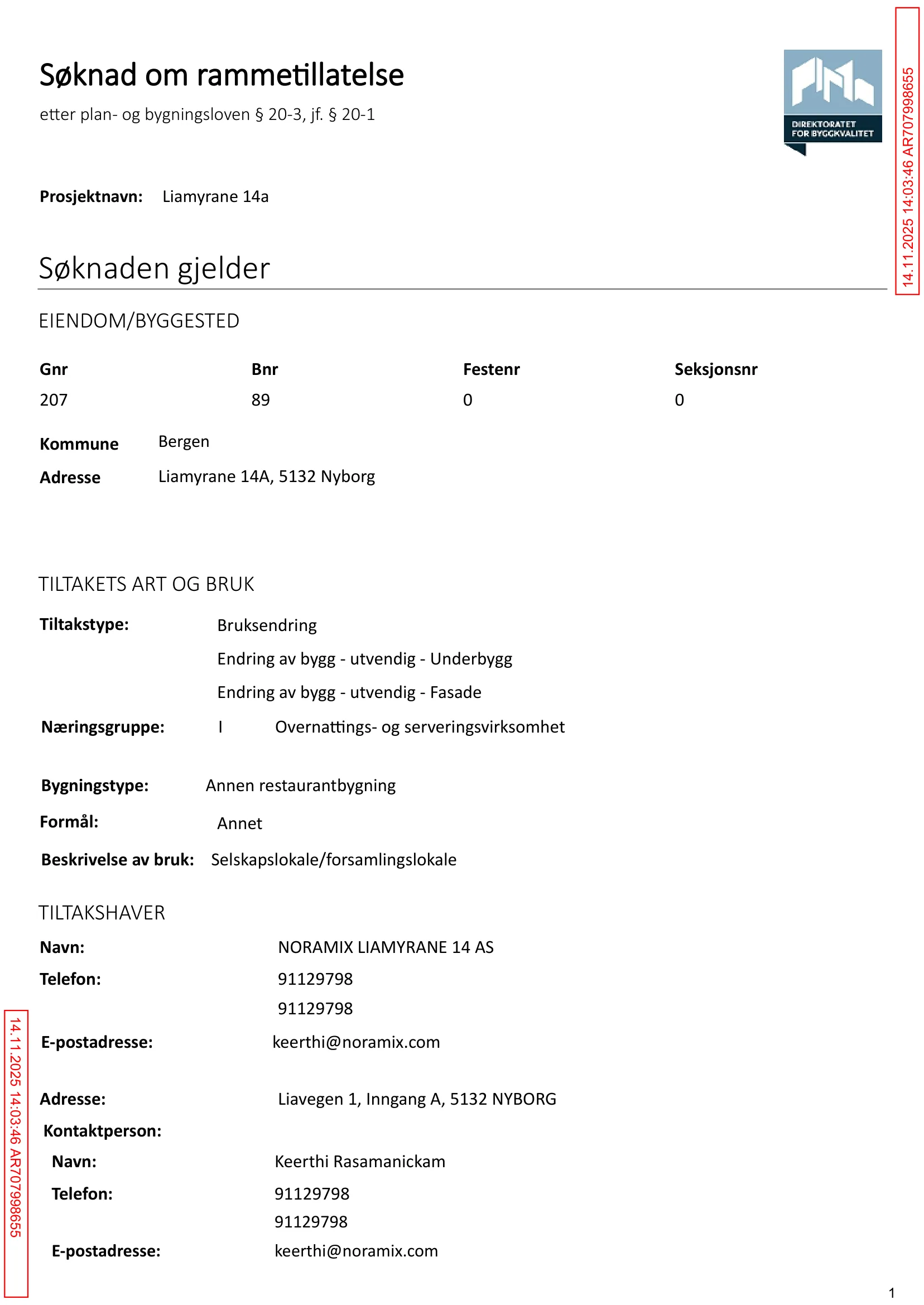 Søknad om rammetillatelse