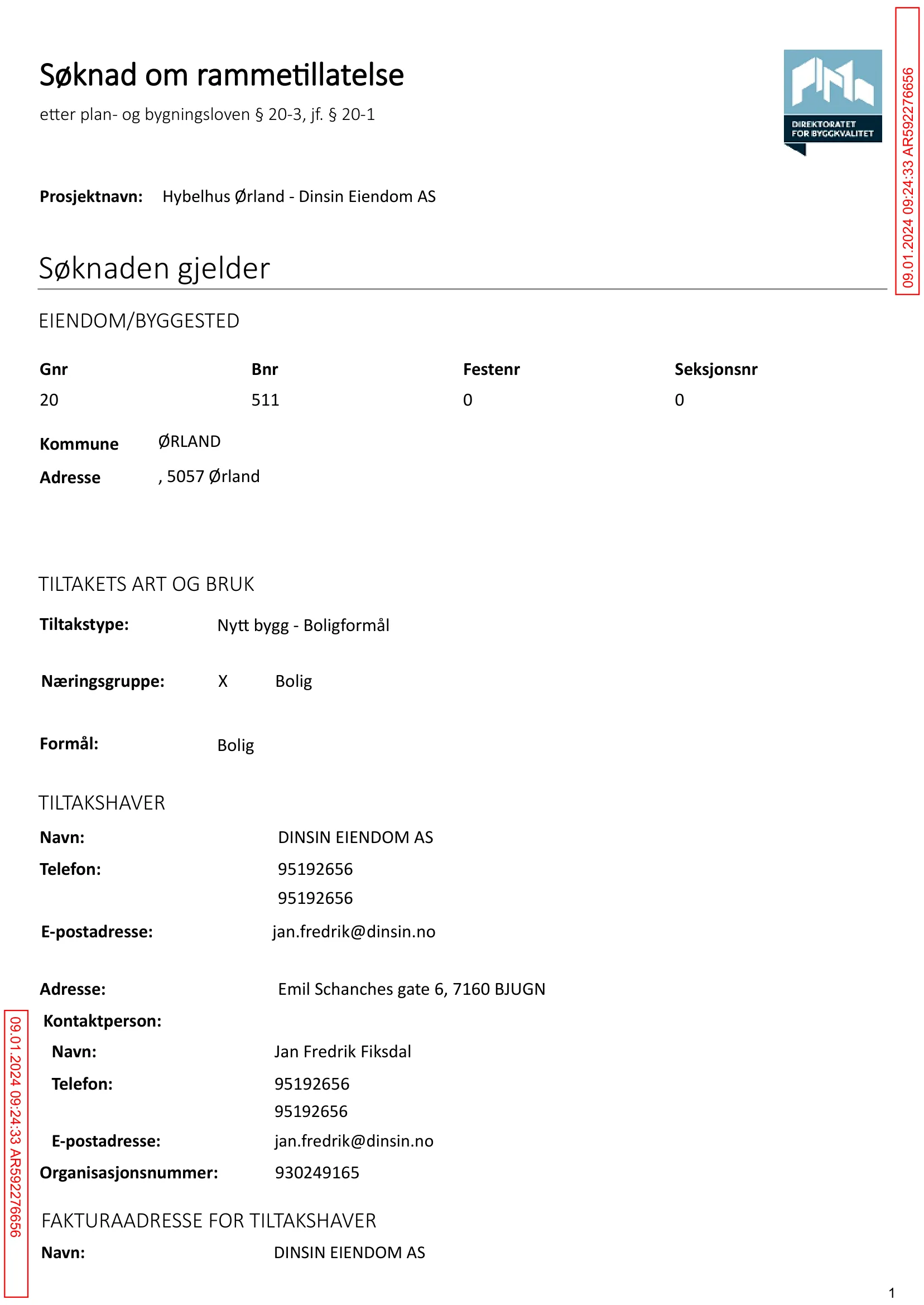 Søknad om rammetillatelse