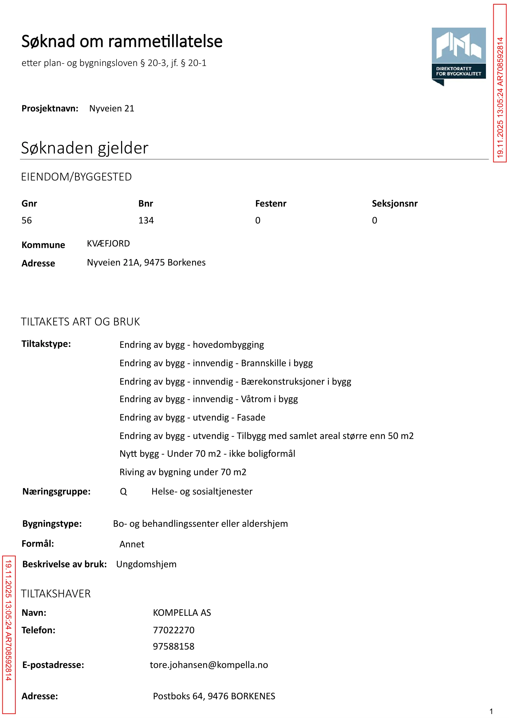Søknad om rammetillatelse