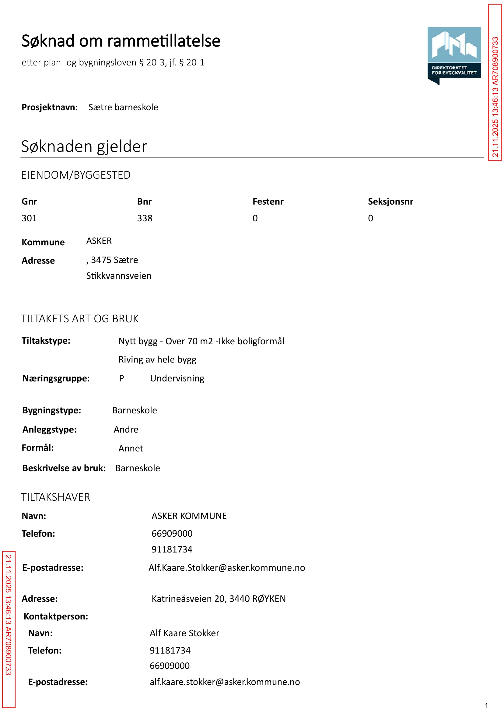 Søknad om rammetillatelse