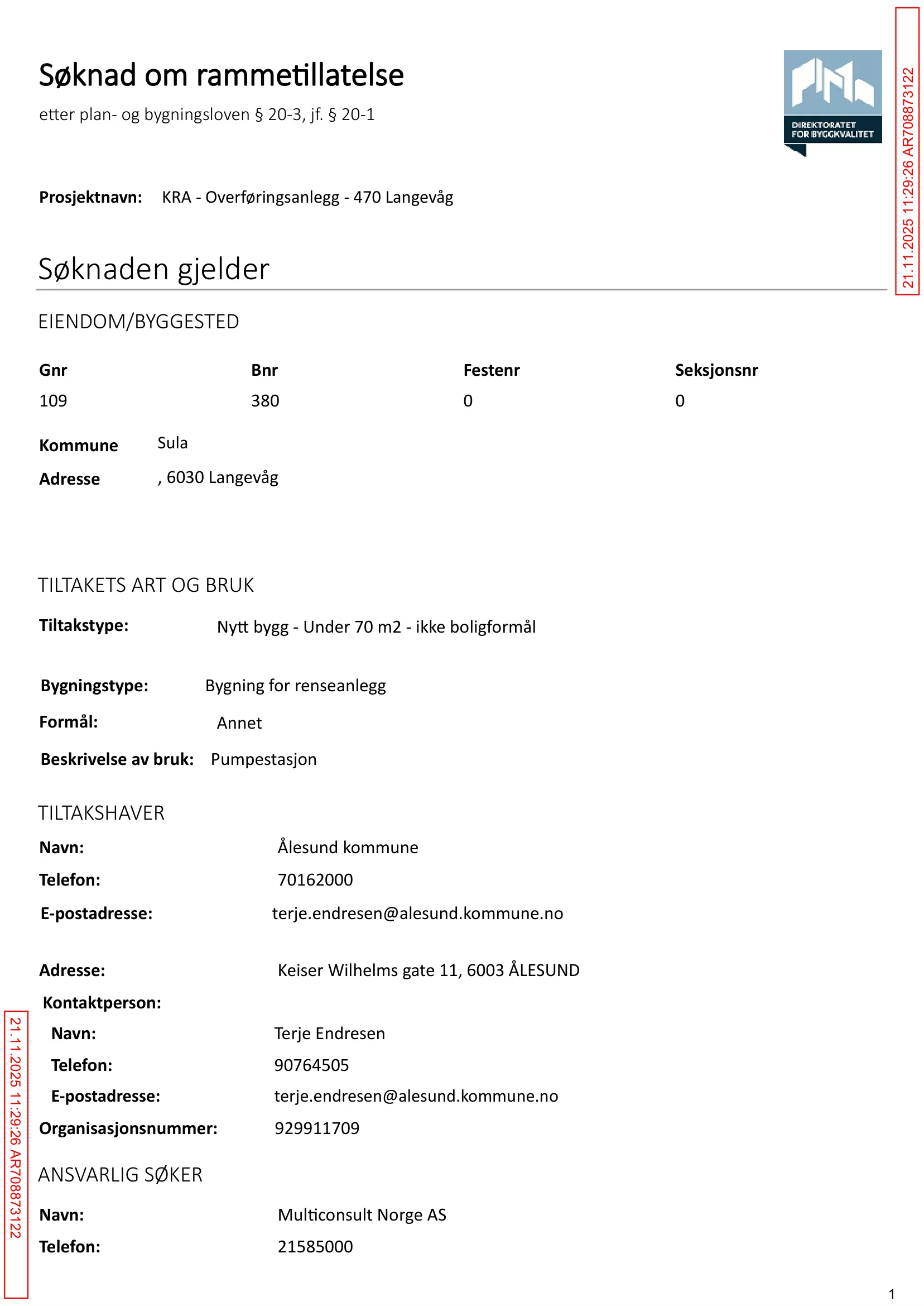 Søknad om rammetillatelse