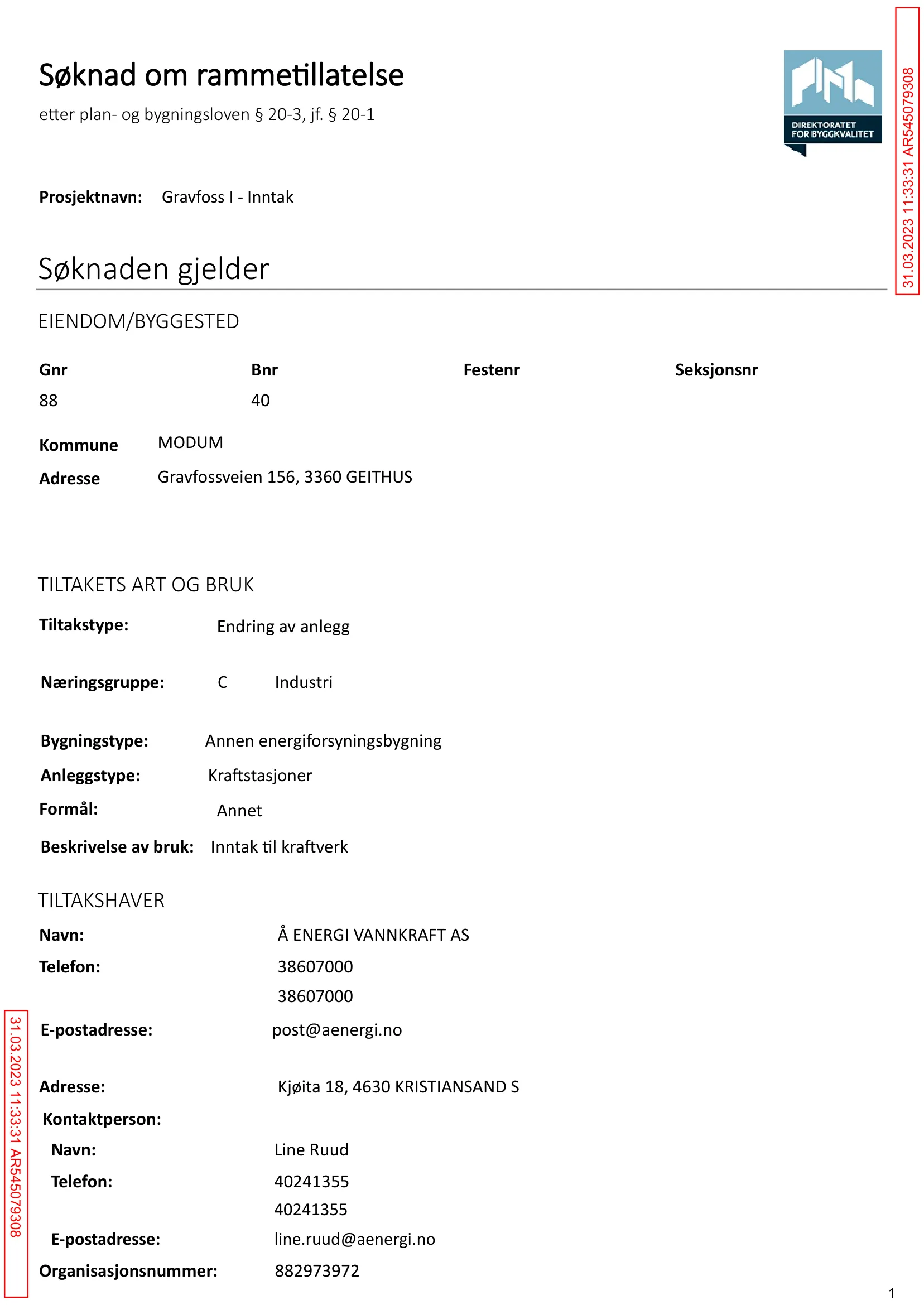 Søknad om rammetillatelse