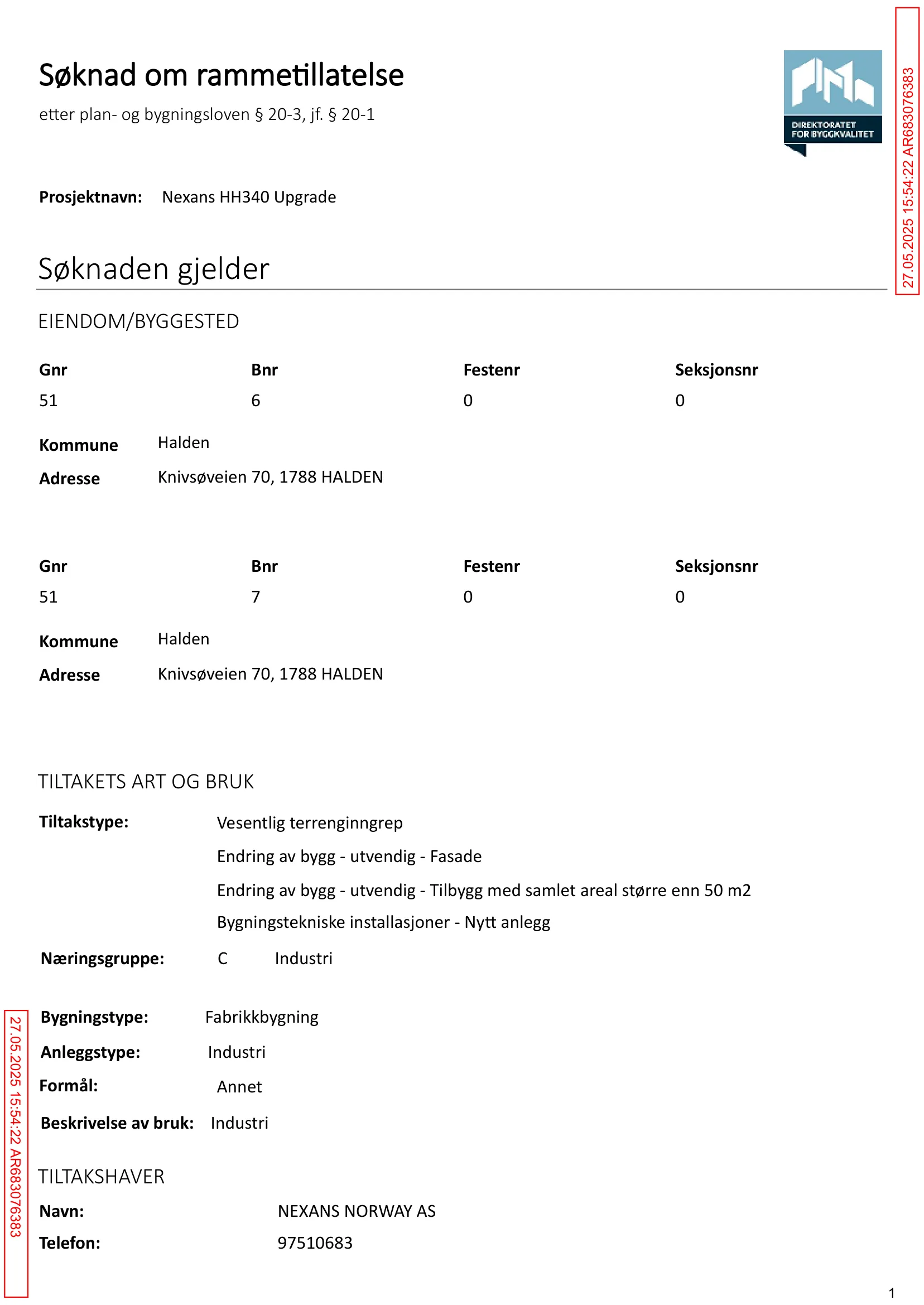 Søknad om rammetillatelse