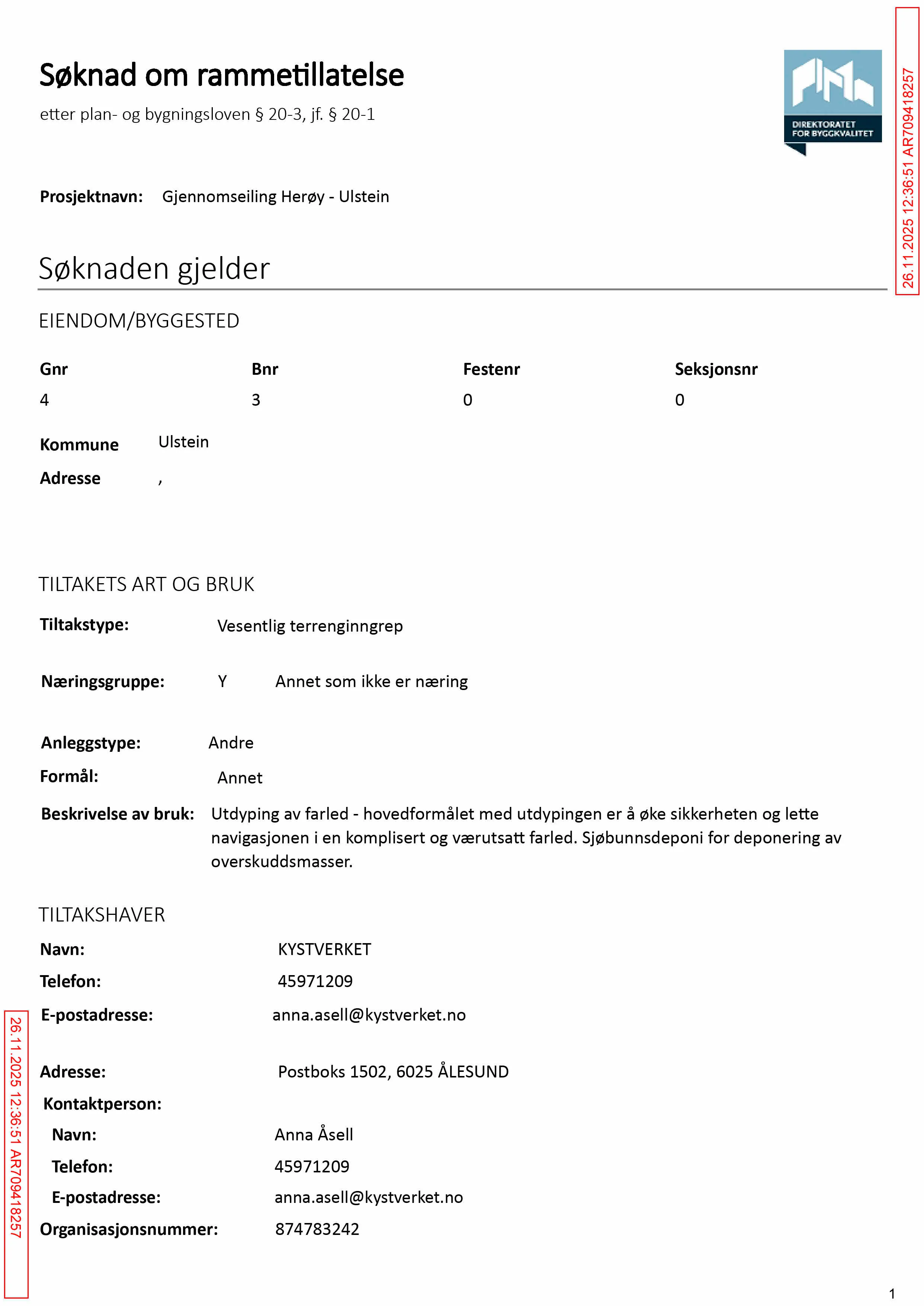 Søknad om rammetillatelse