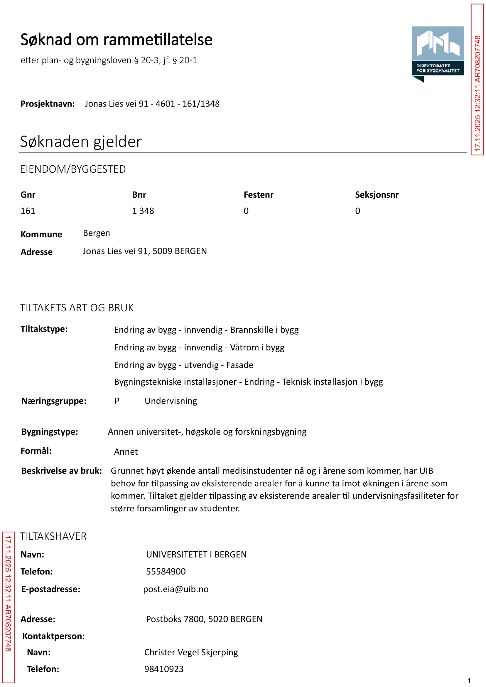 Søknad om rammetillatelse