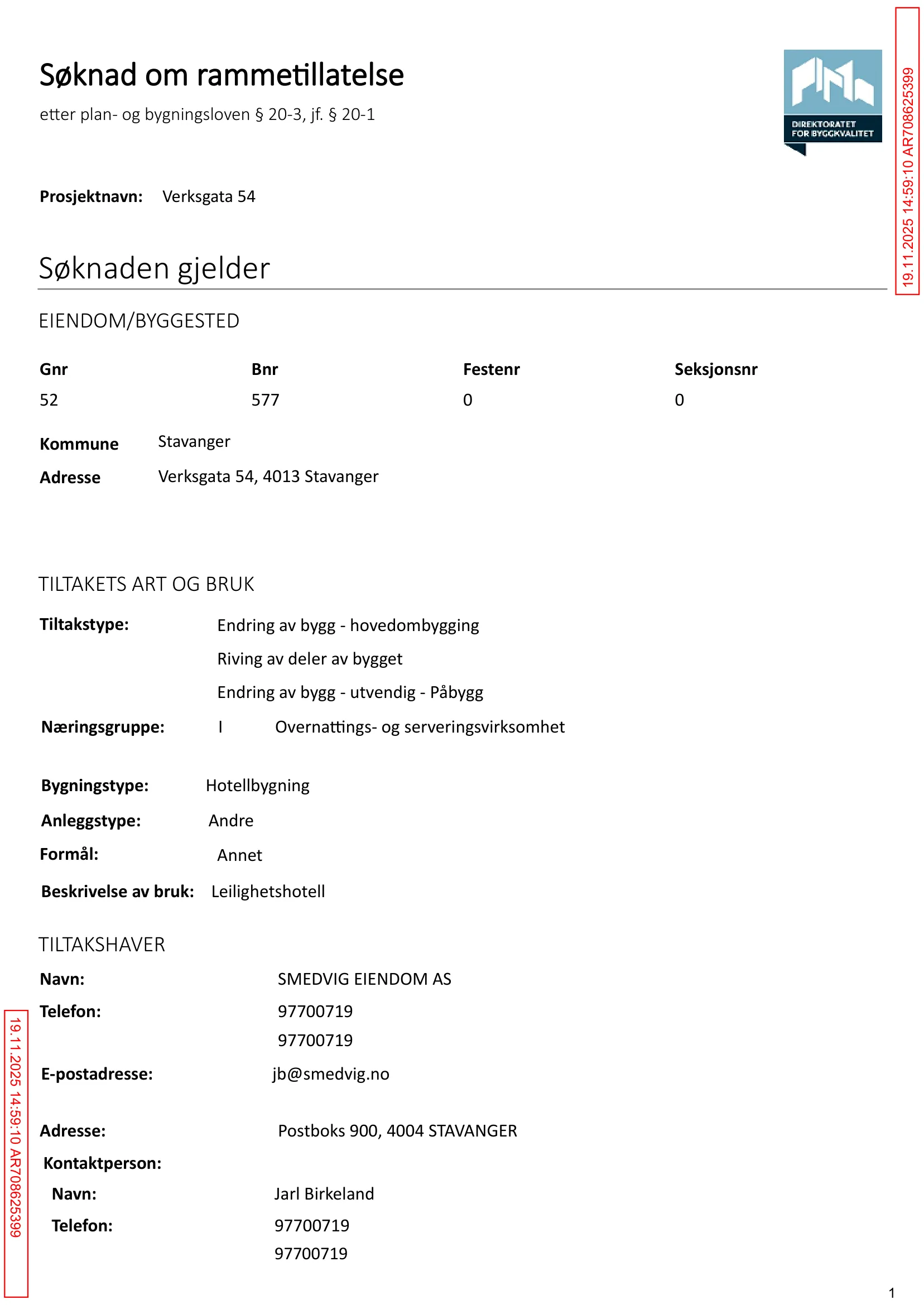 Søknad om rammetillatelse