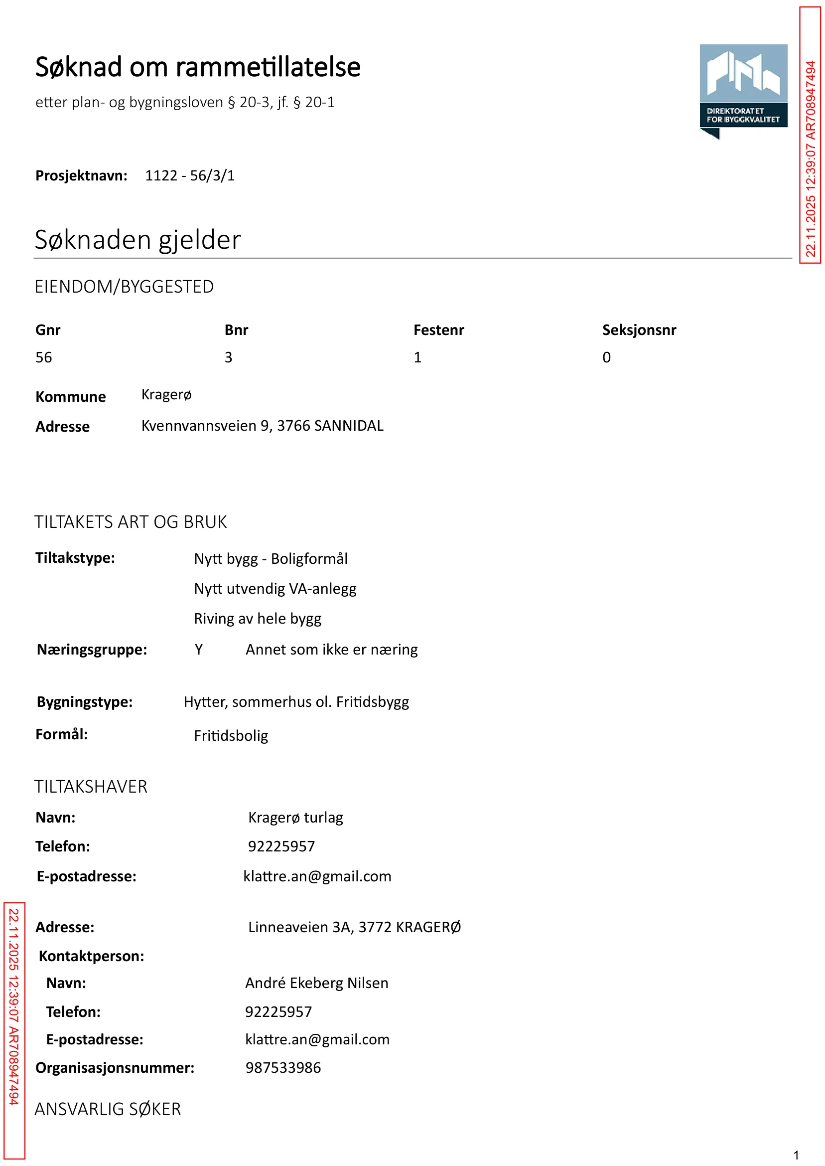 Søknad om rammetillatelse