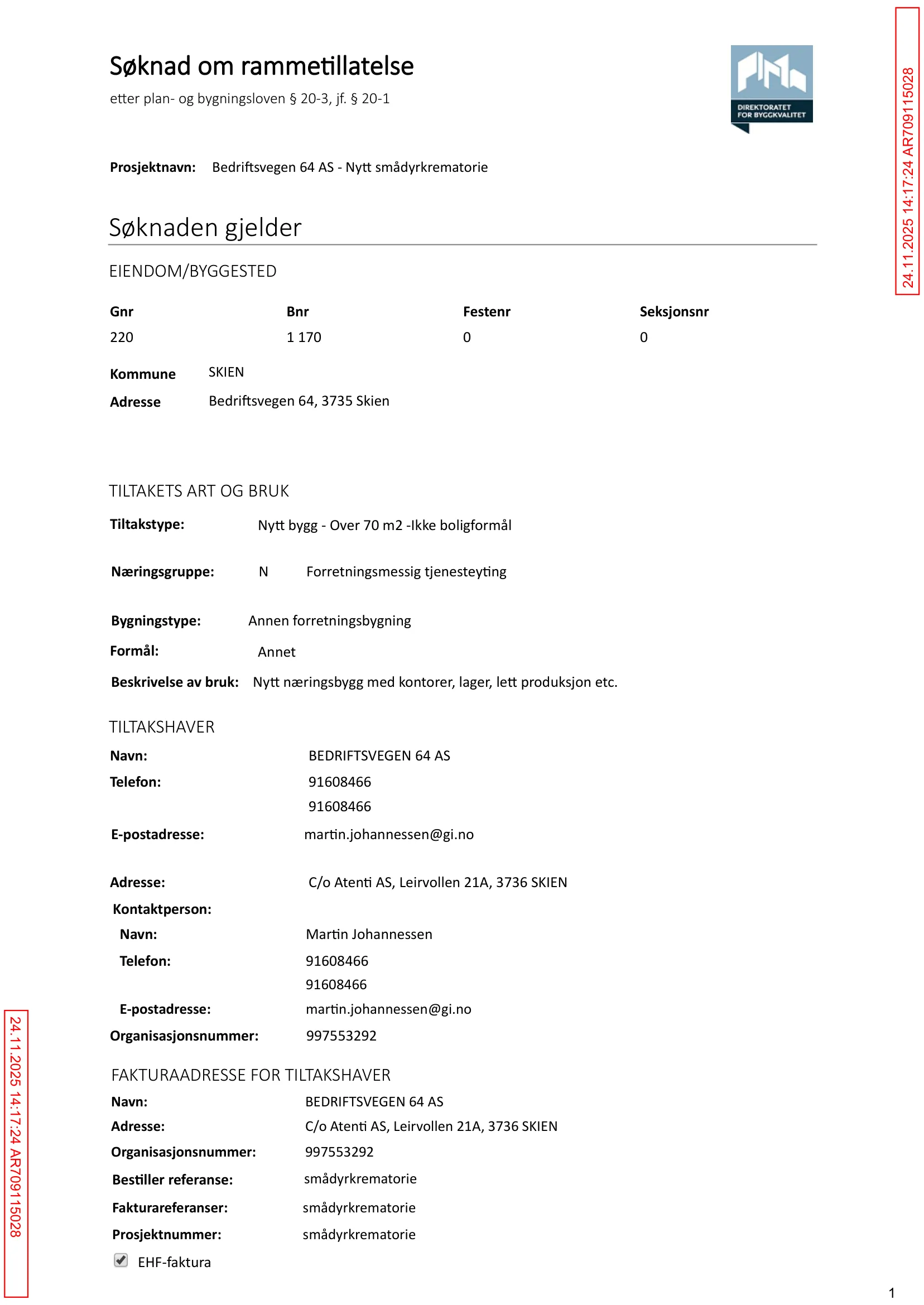 Søknad om rammetillatelse