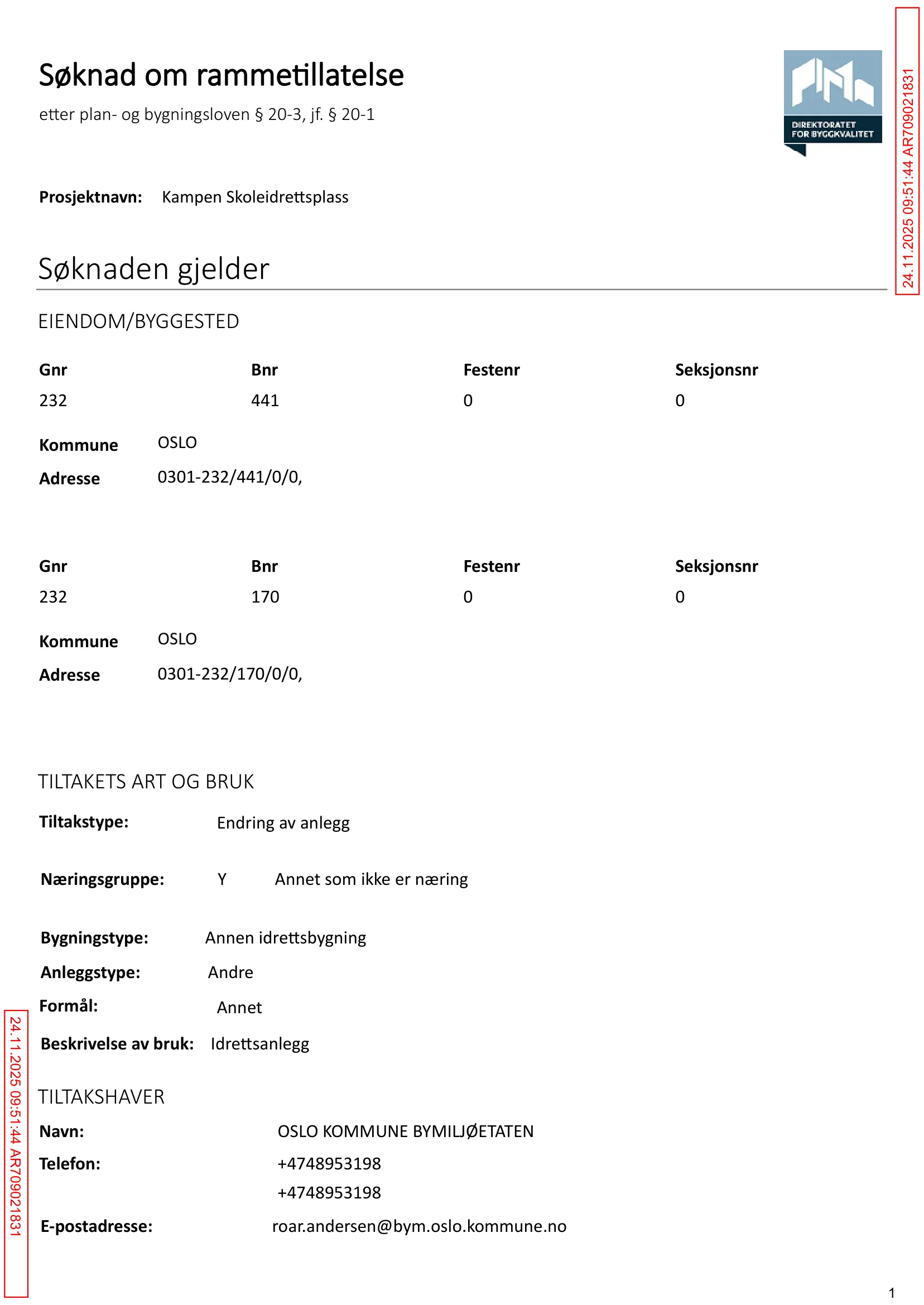 Søknad om rammetillatelse