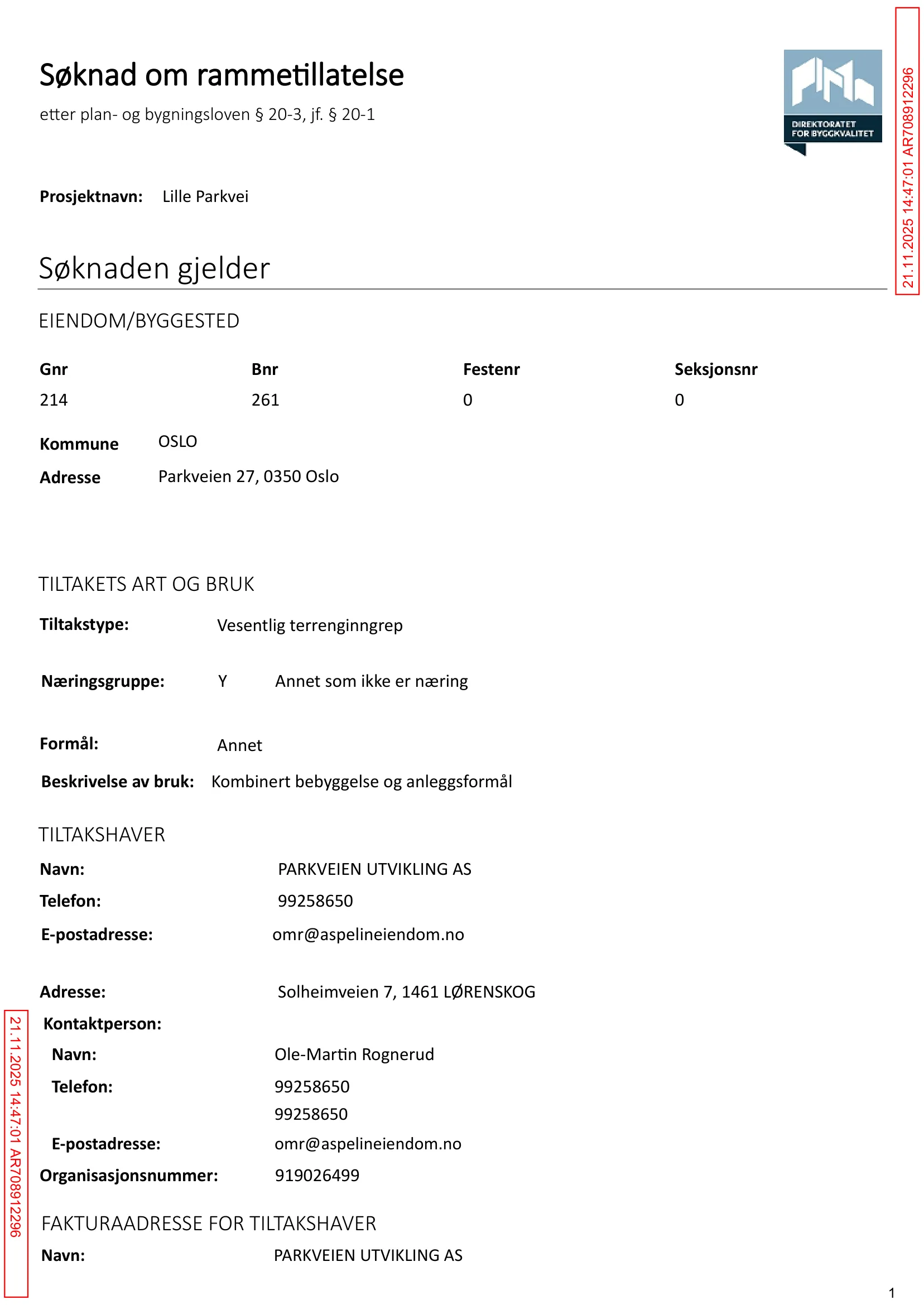 Søknad om rammetillatelse