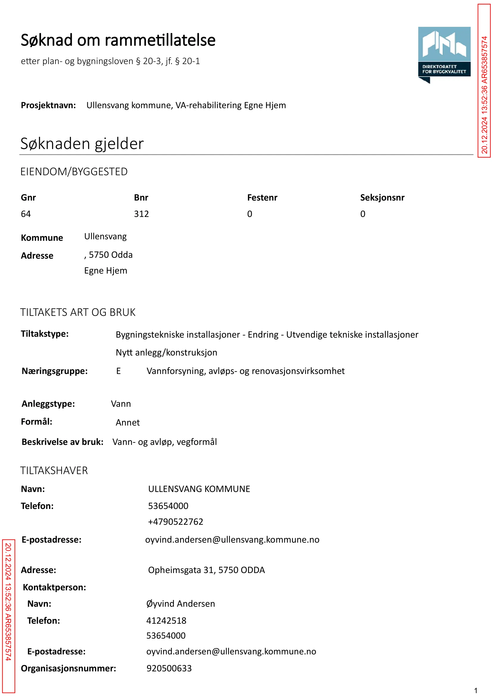 Søknad om rammetillatelse
