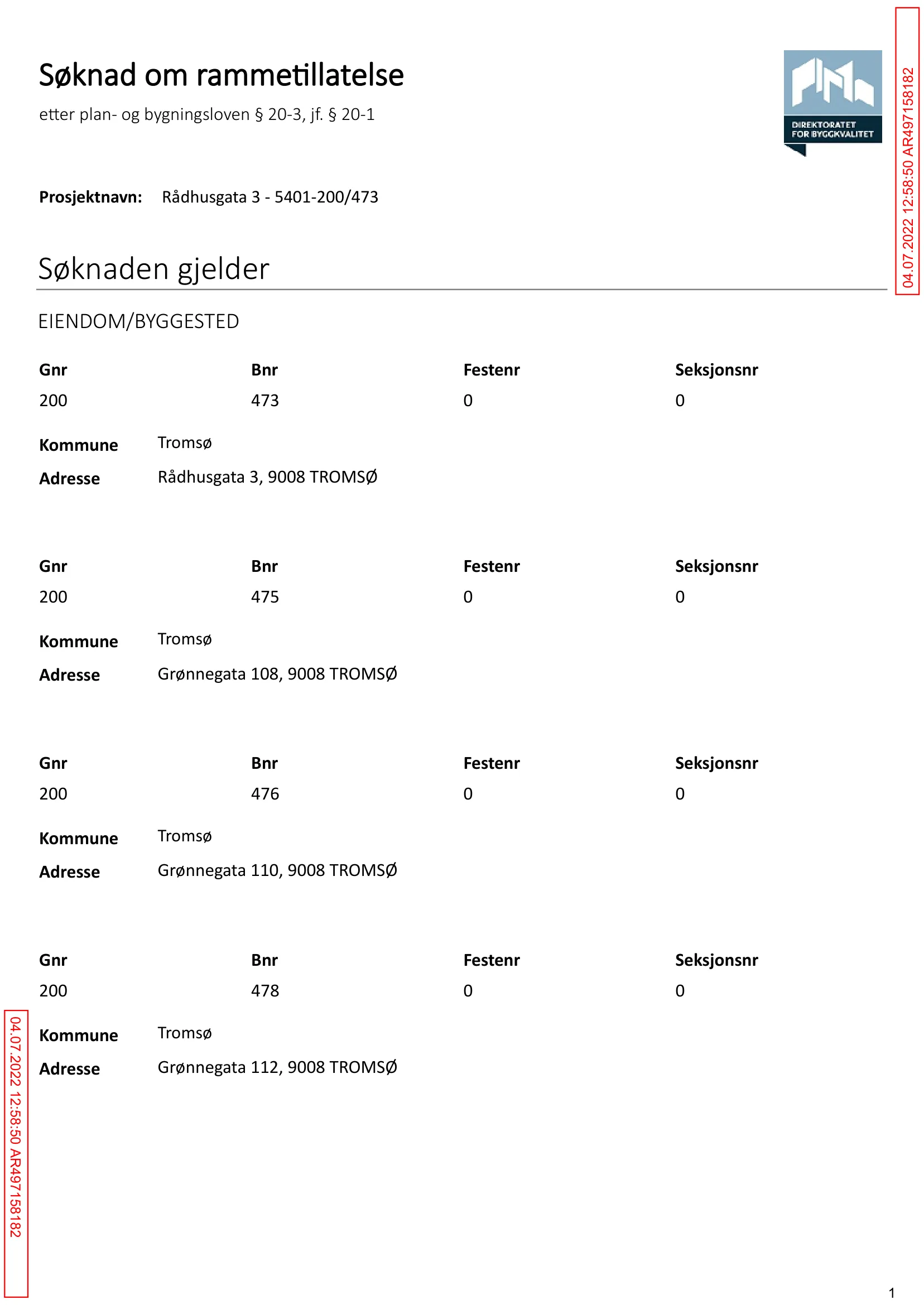 Søknad om rammetillatelse