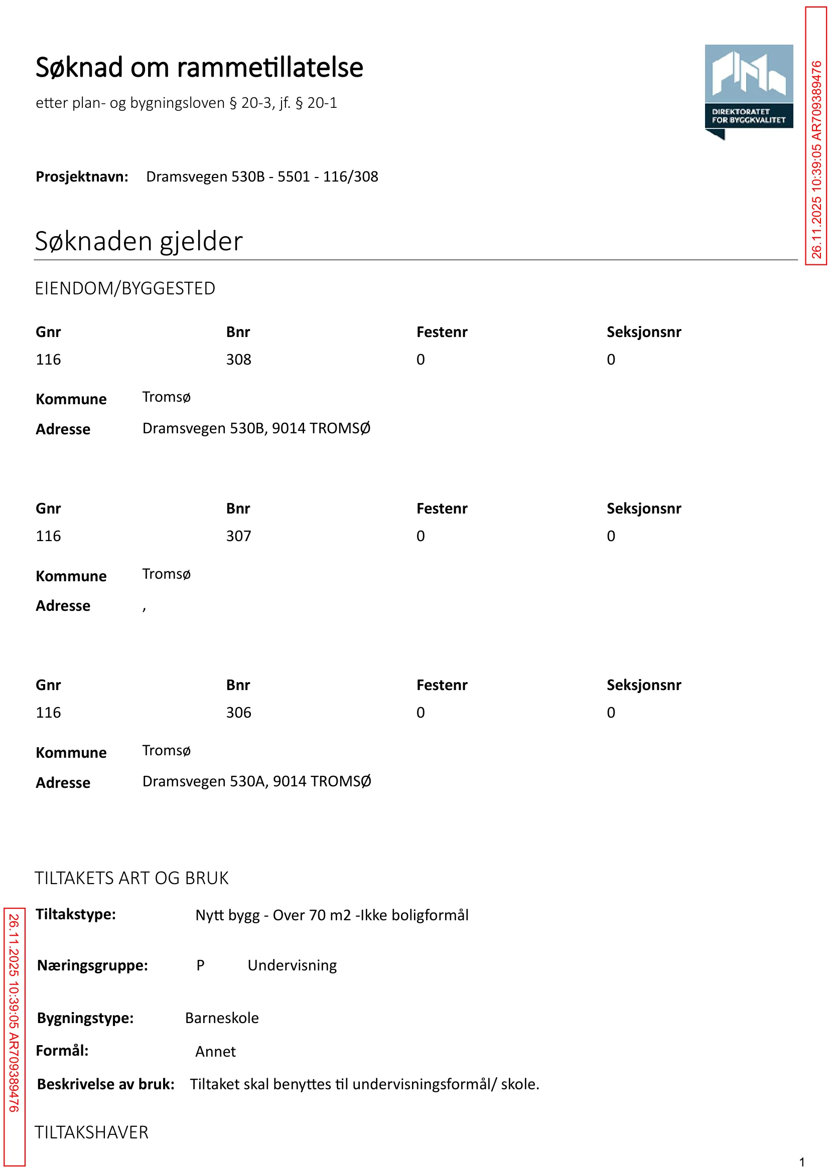 Søknad om rammetillatelse