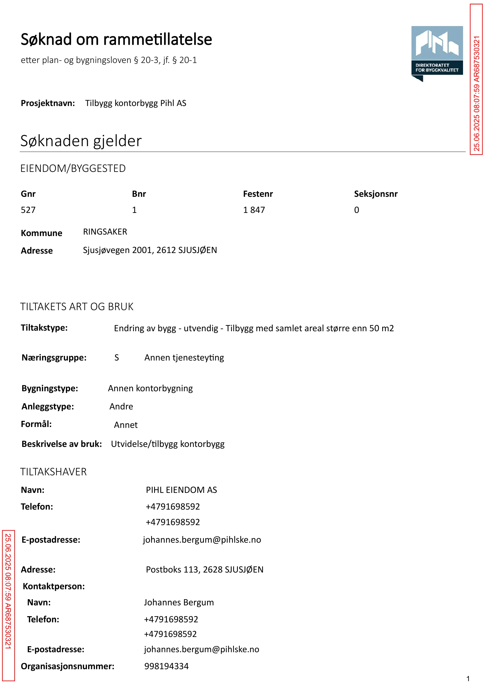 Søknad om rammetillatelse