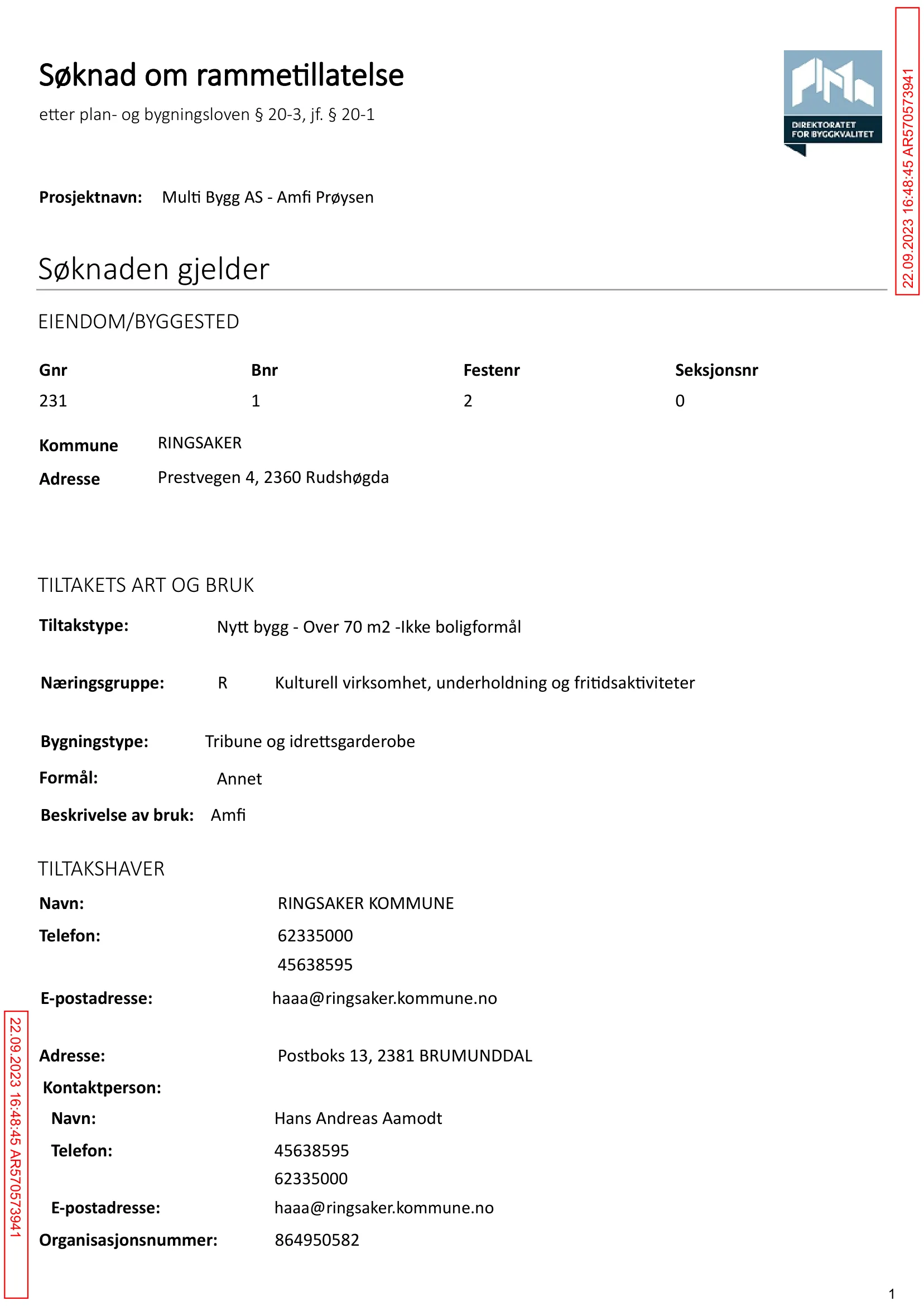 Søknad om rammetillatelse