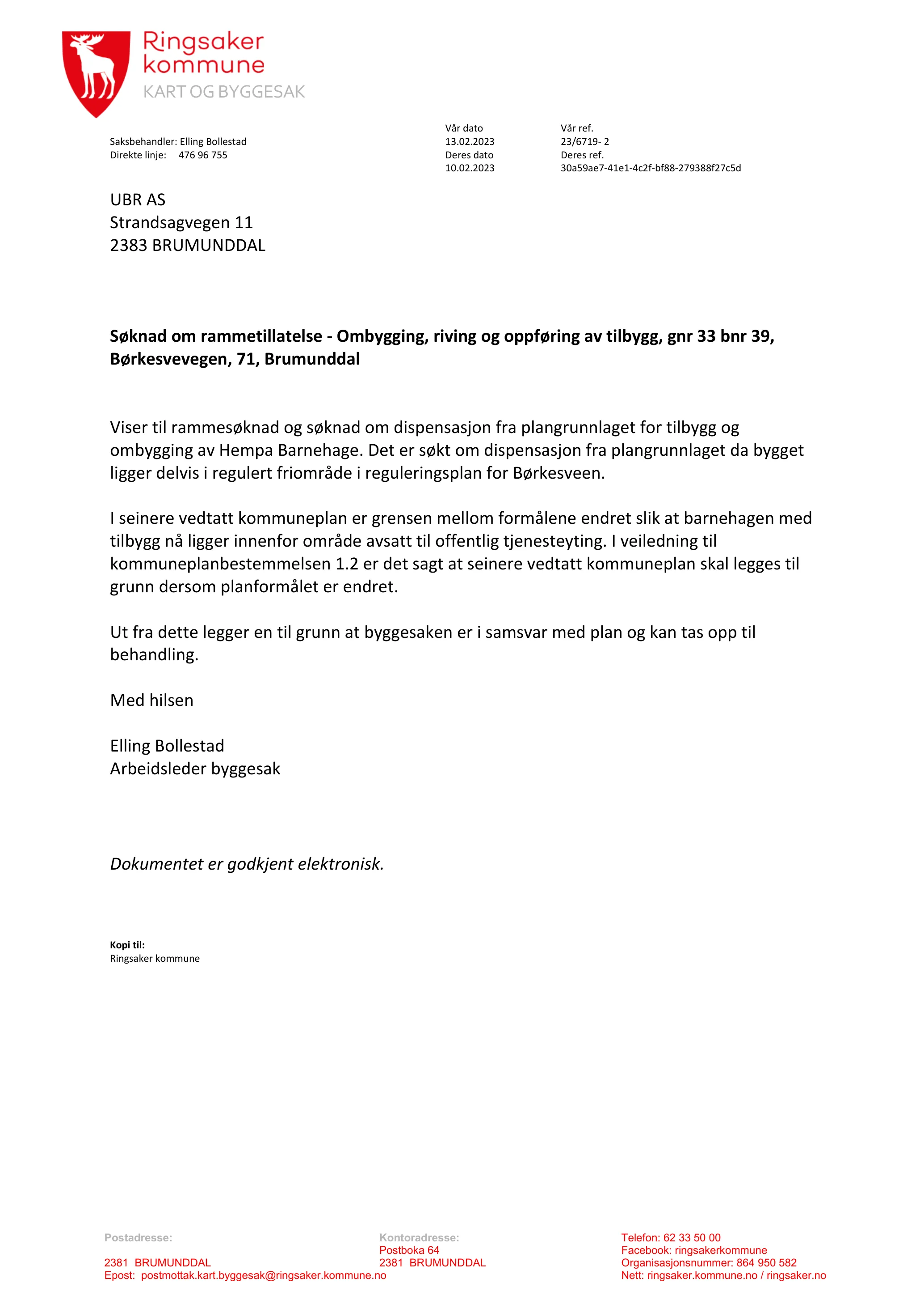 Søknad om rammetillatelse