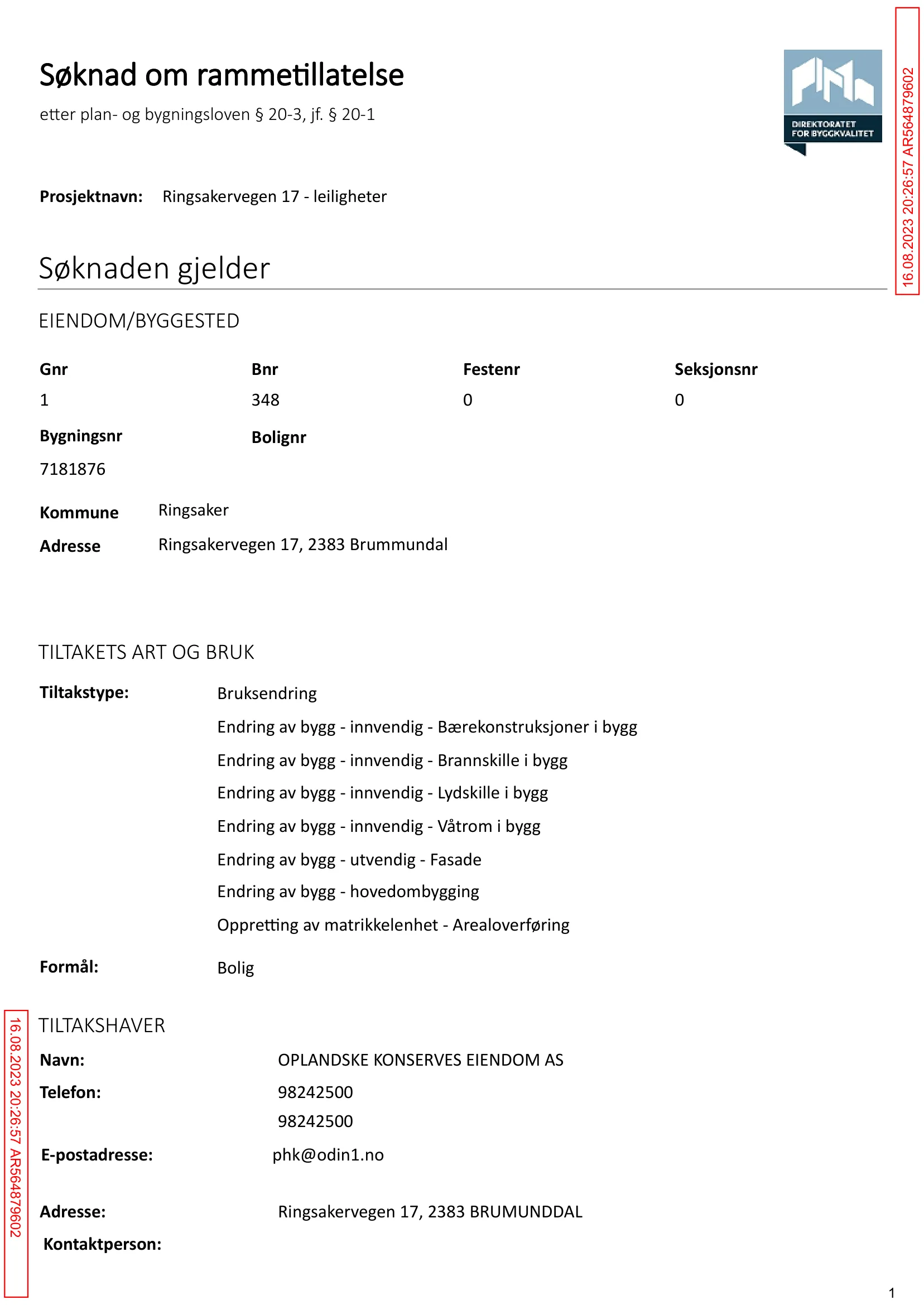 Søknad om rammetillatelse
