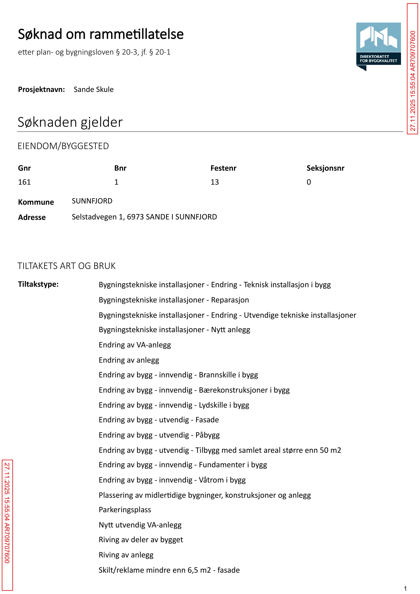 Søknad om rammetillatelse