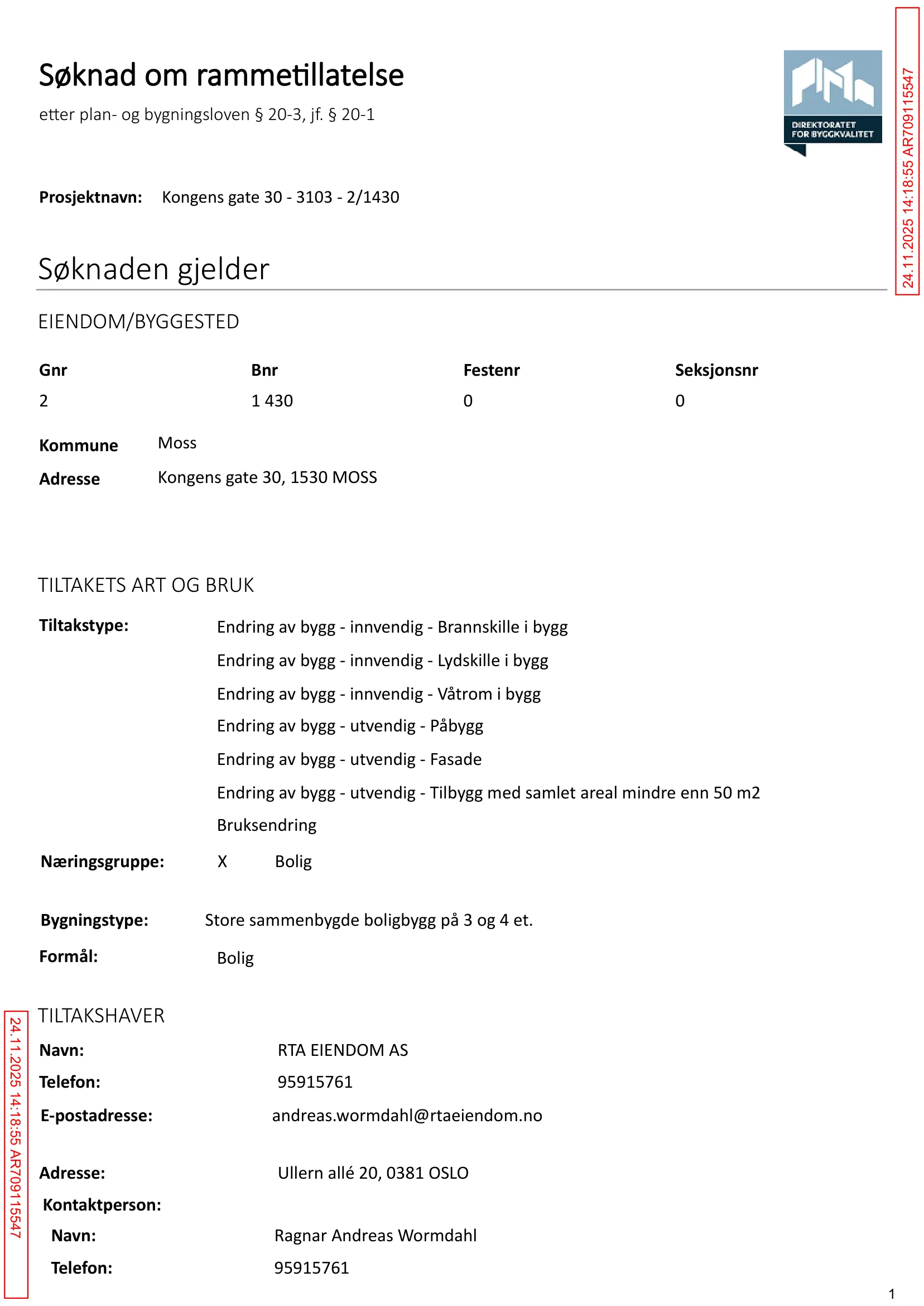 Søknad om rammetillatelse