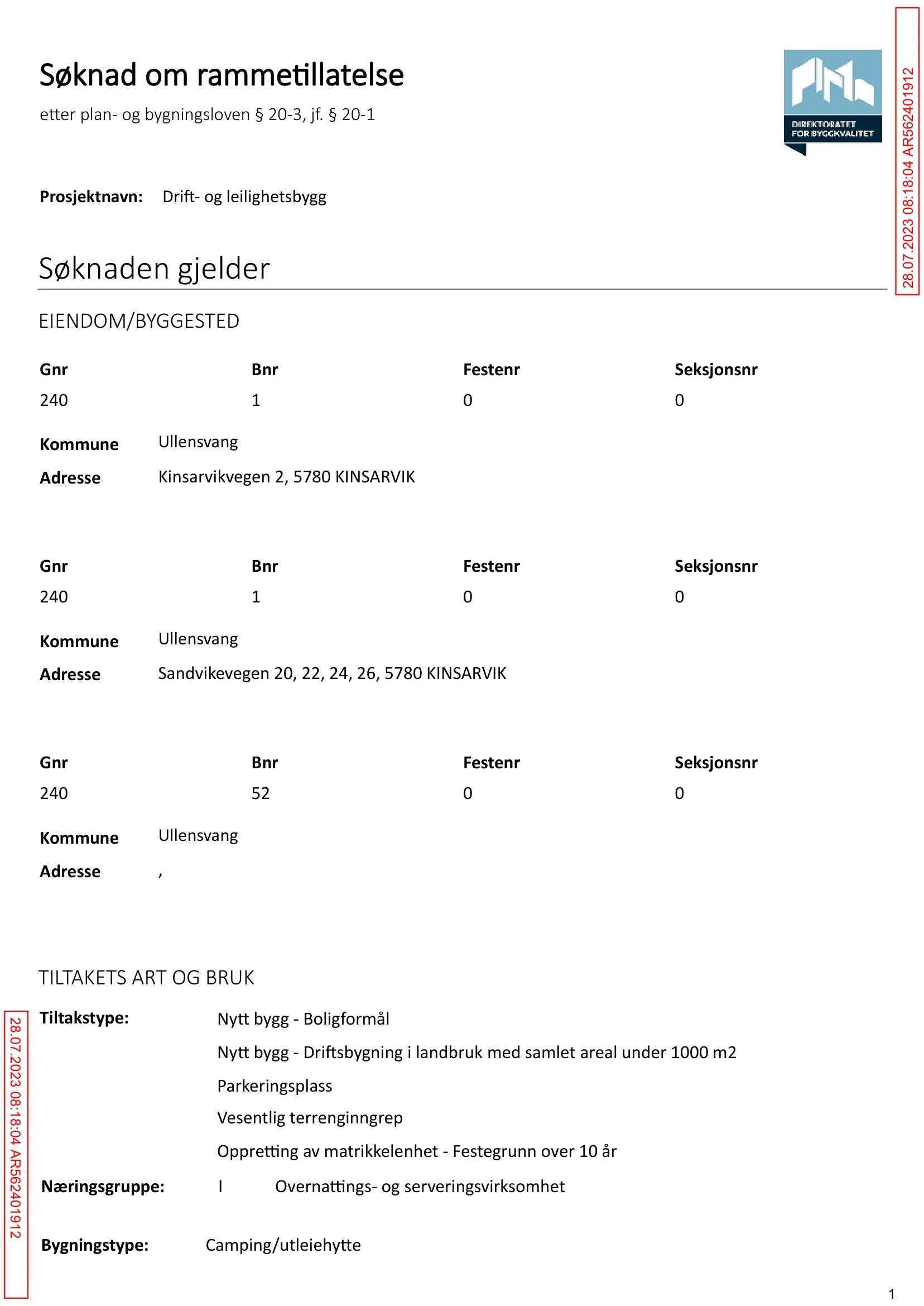 Søknad om rammetillatelse