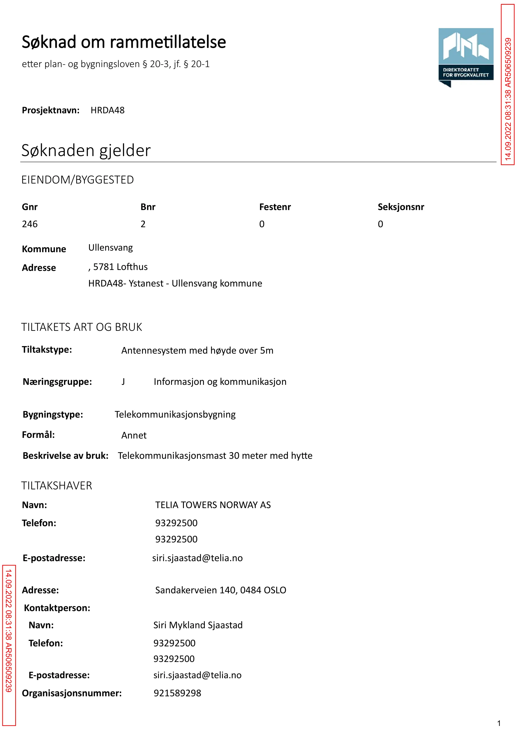 Søknad om rammetillatelse