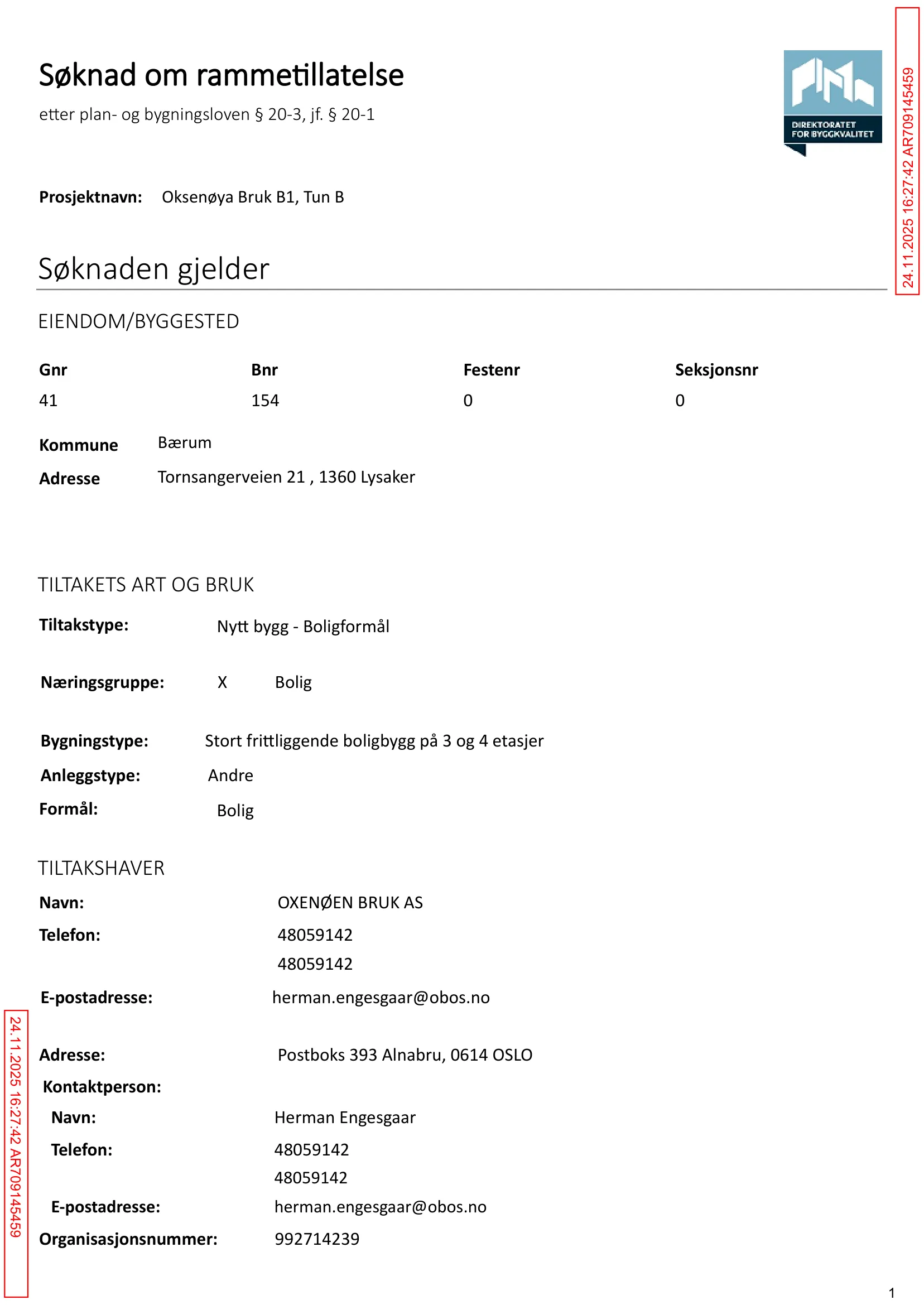 Søknad om rammetillatelse