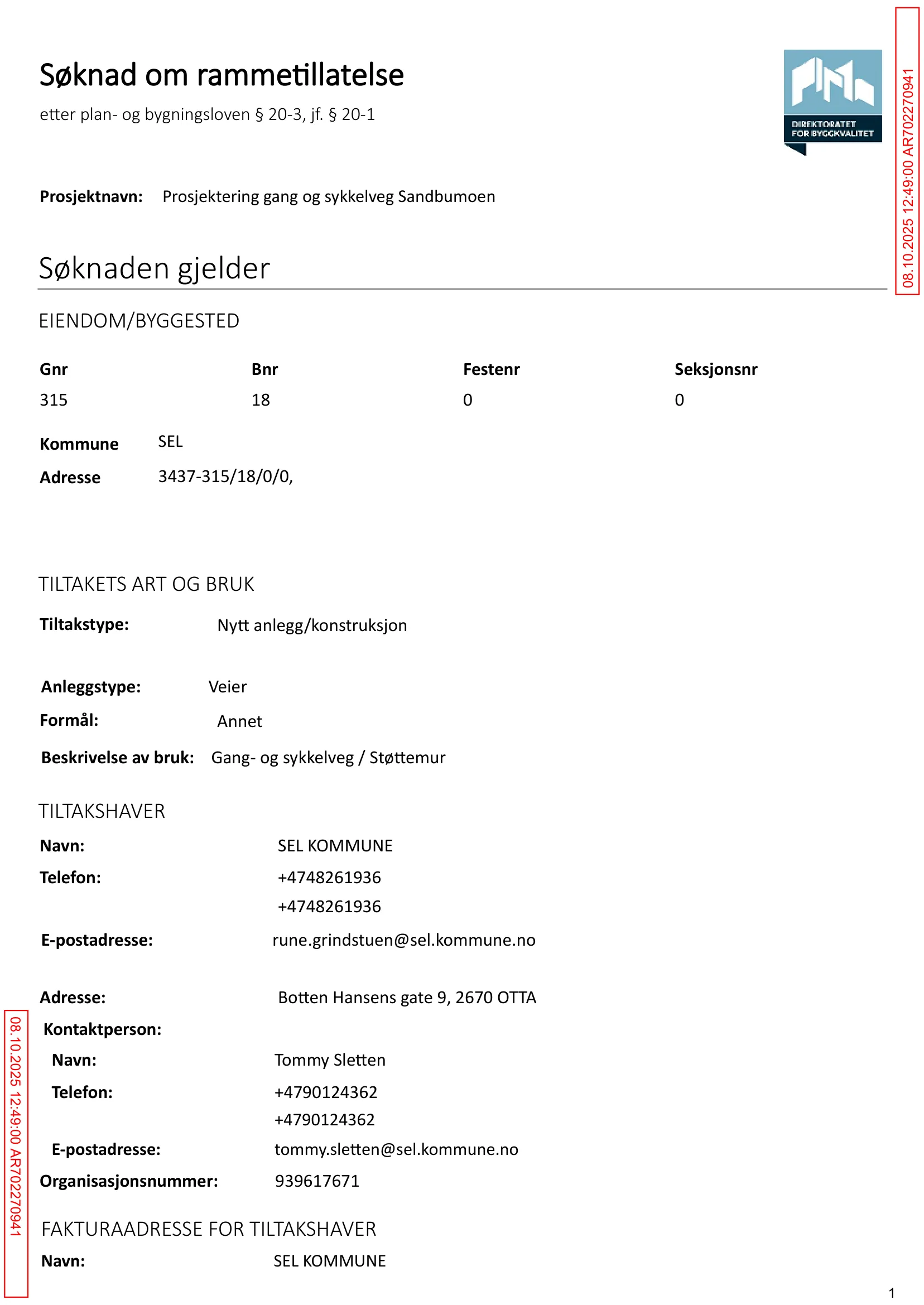 Søknad om rammetillatelse