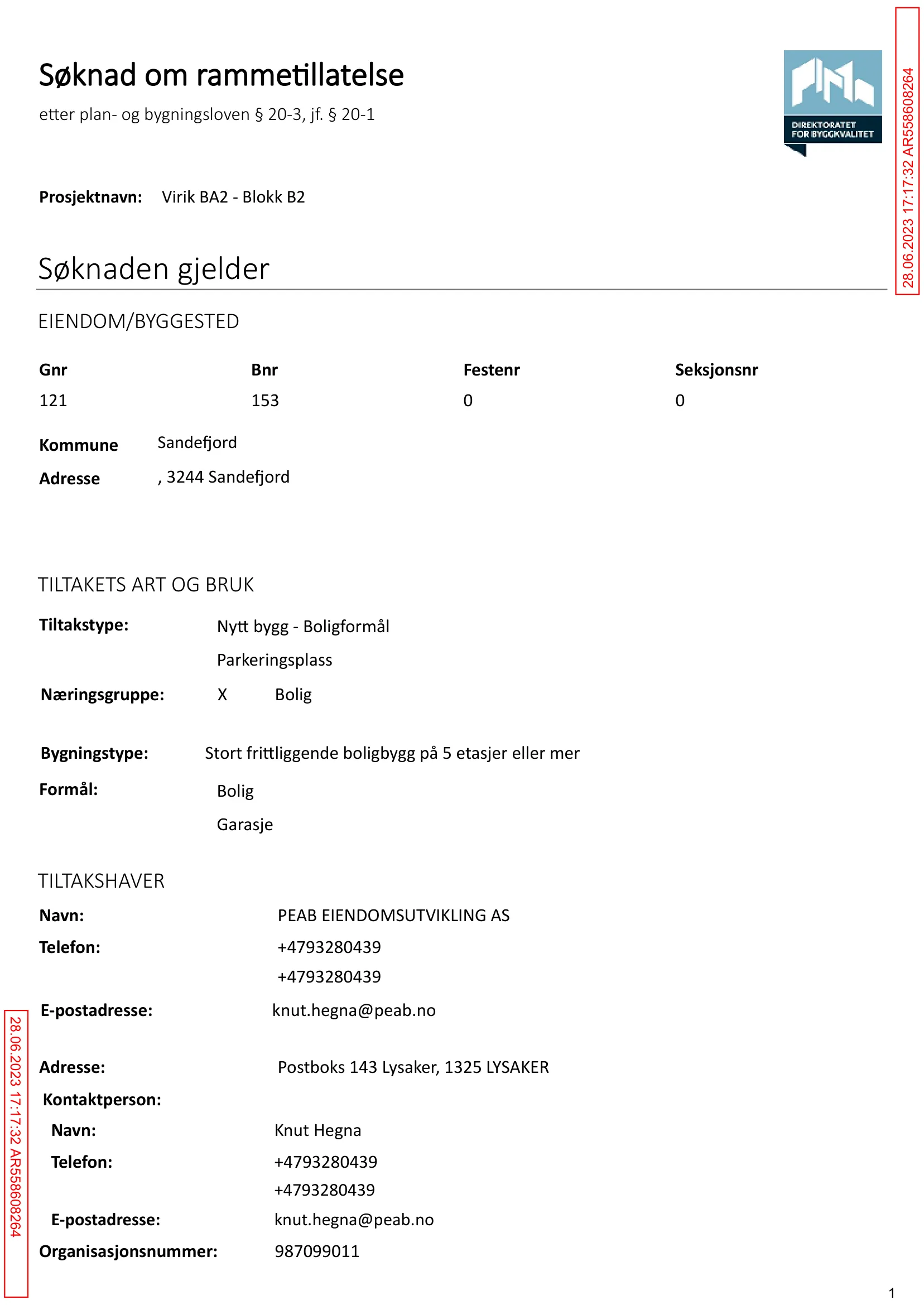Søknad om rammetillatelse