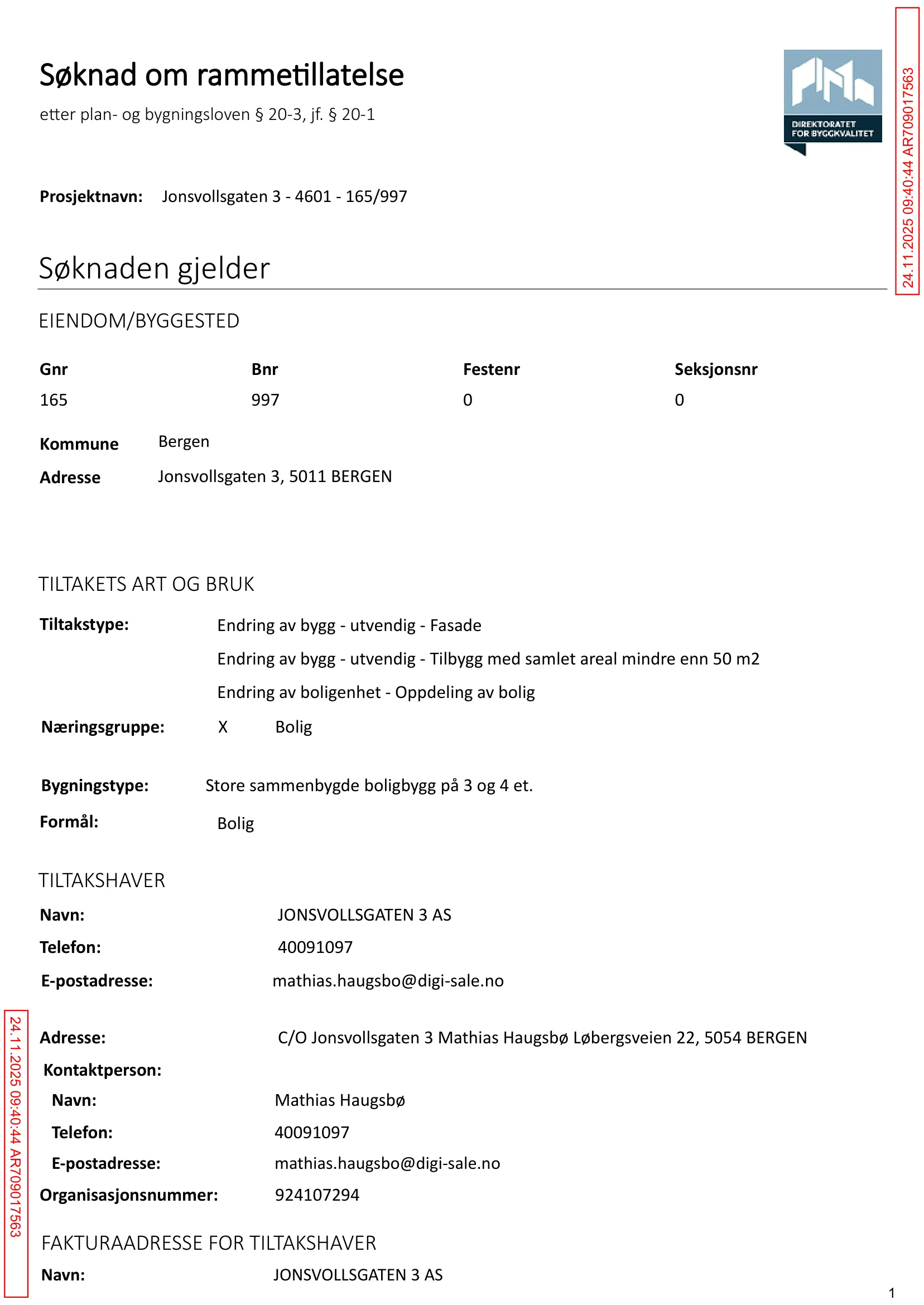 Søknad om rammetillatelse