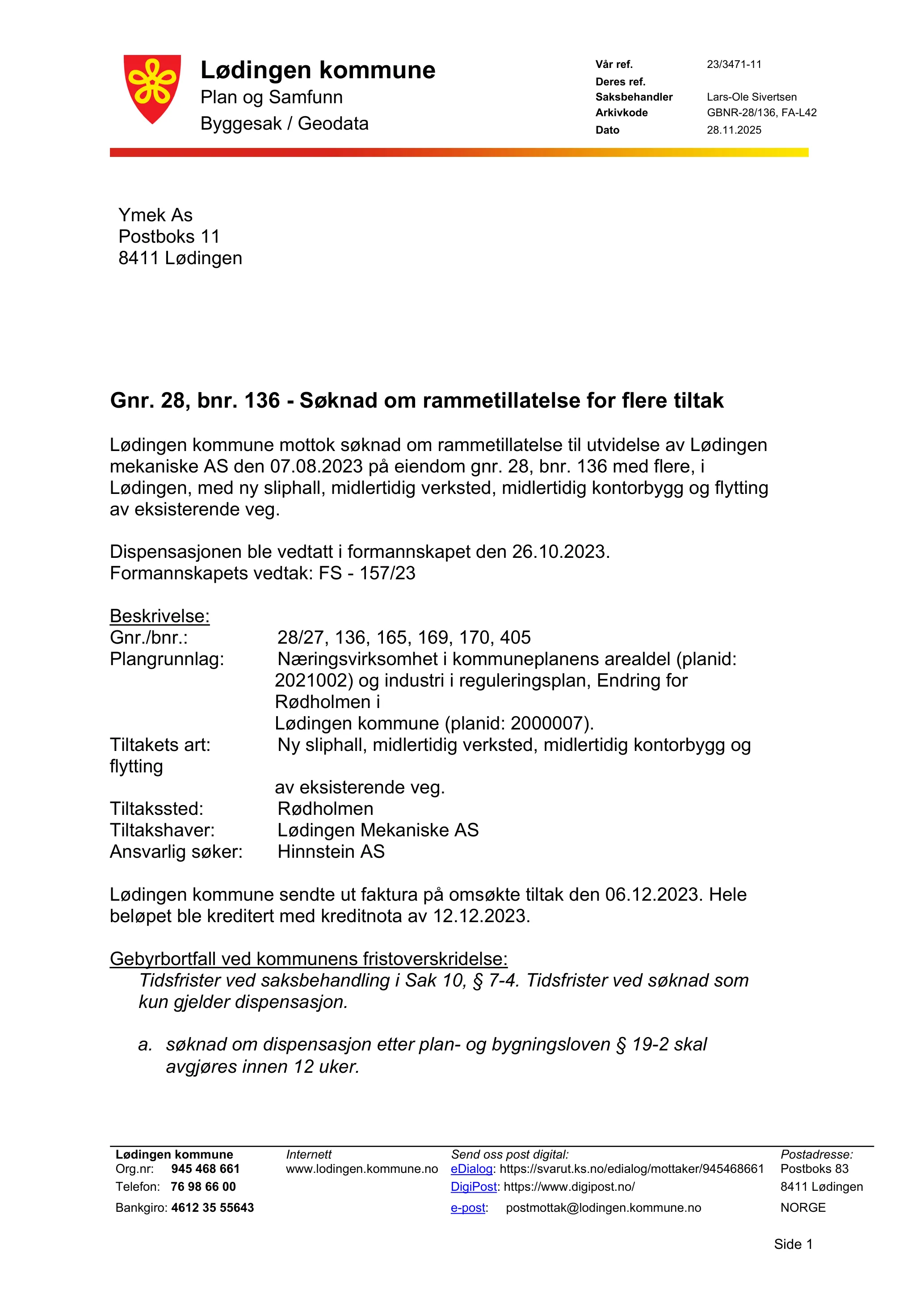 Søknad om rammetillatelse