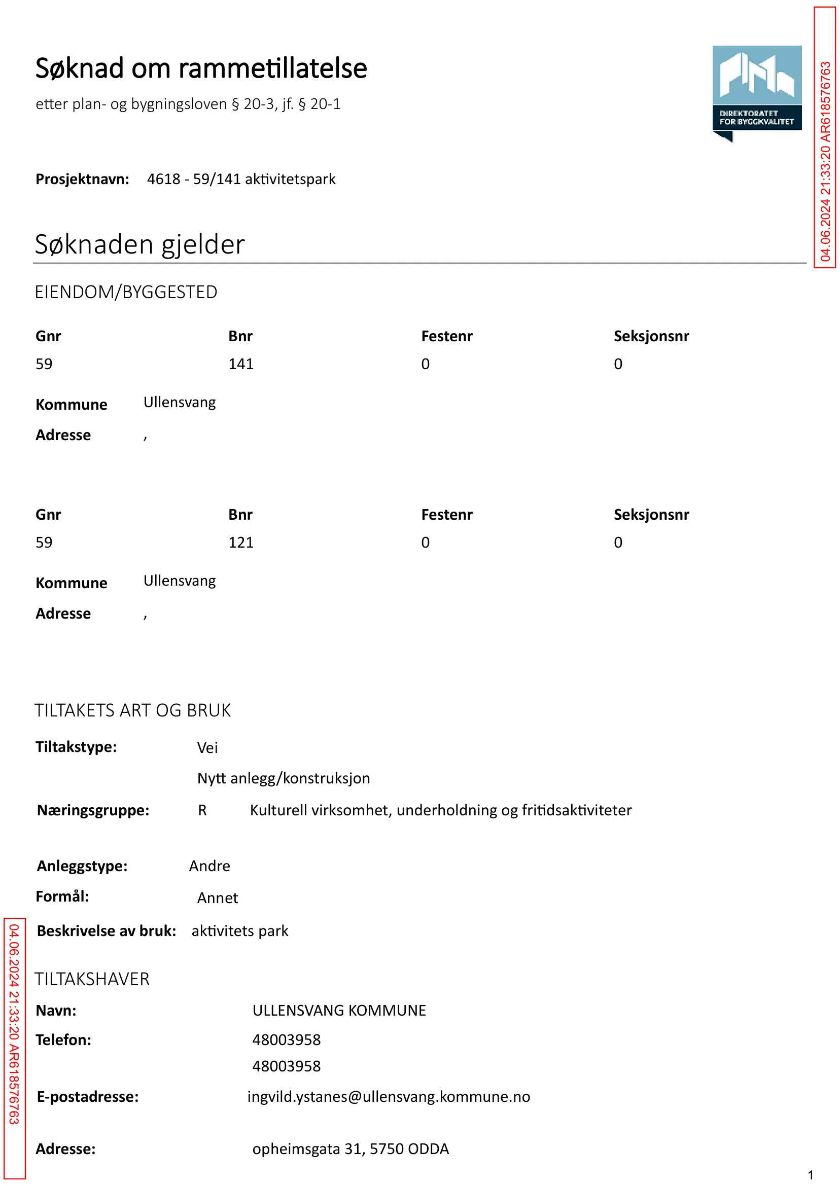 Søknad om rammetillatelse