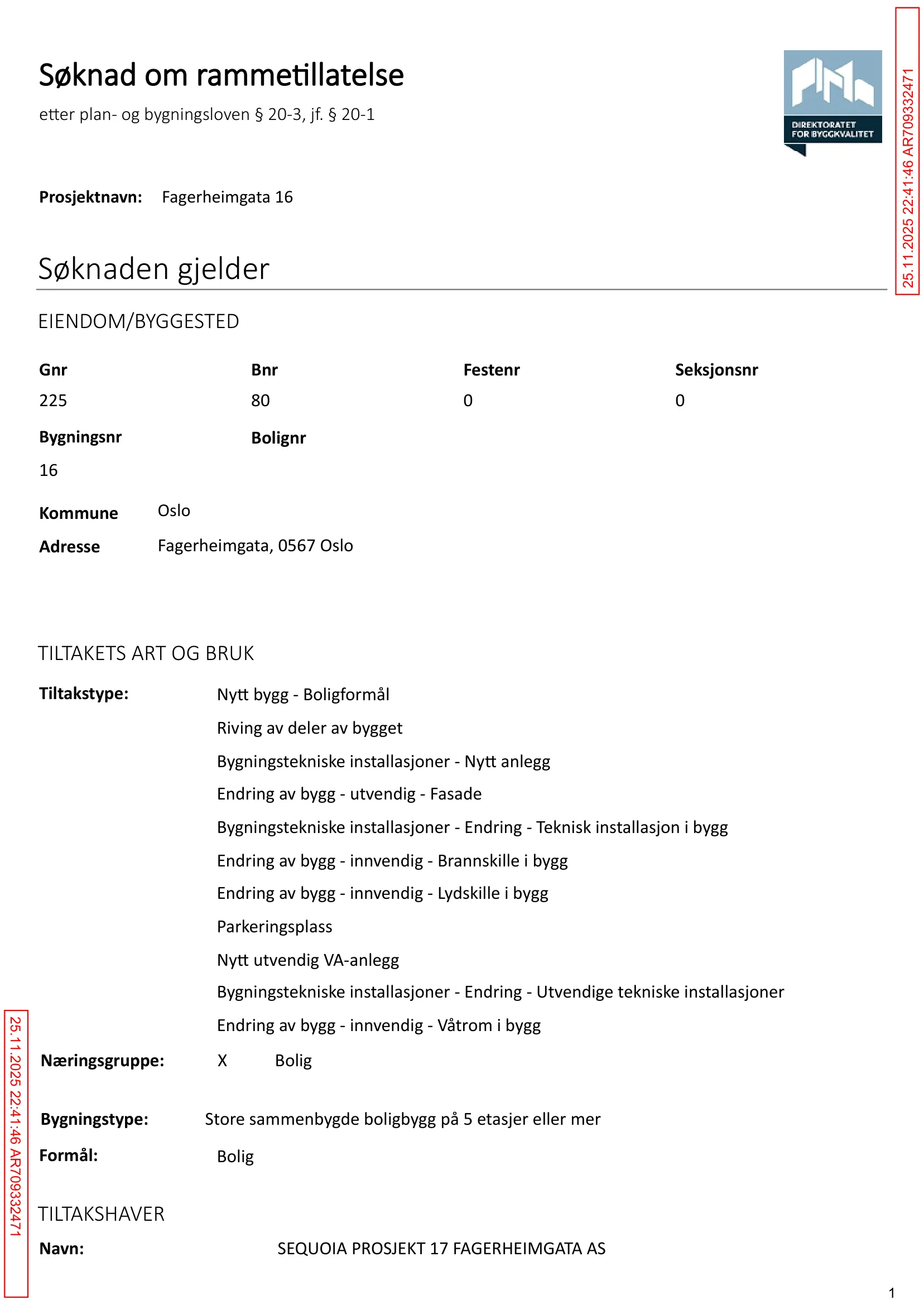 Søknad om rammetillatelse