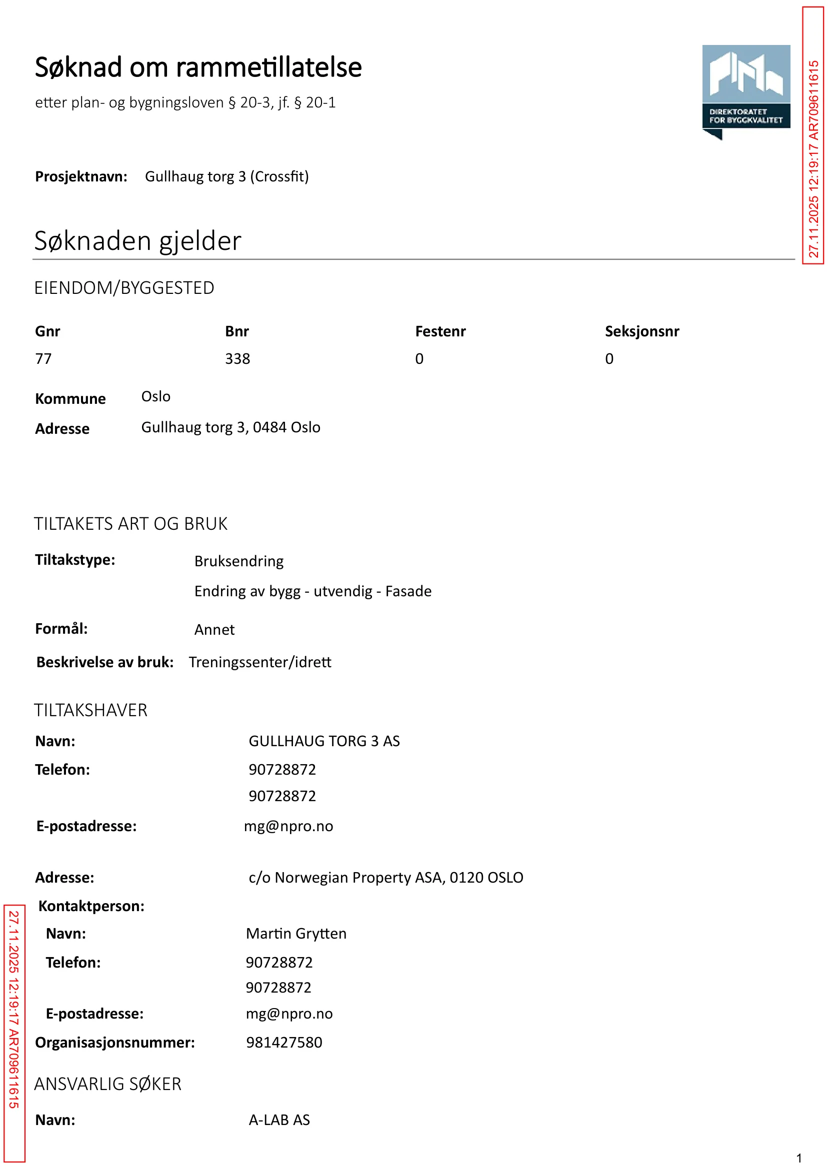 Søknad om rammetillatelse