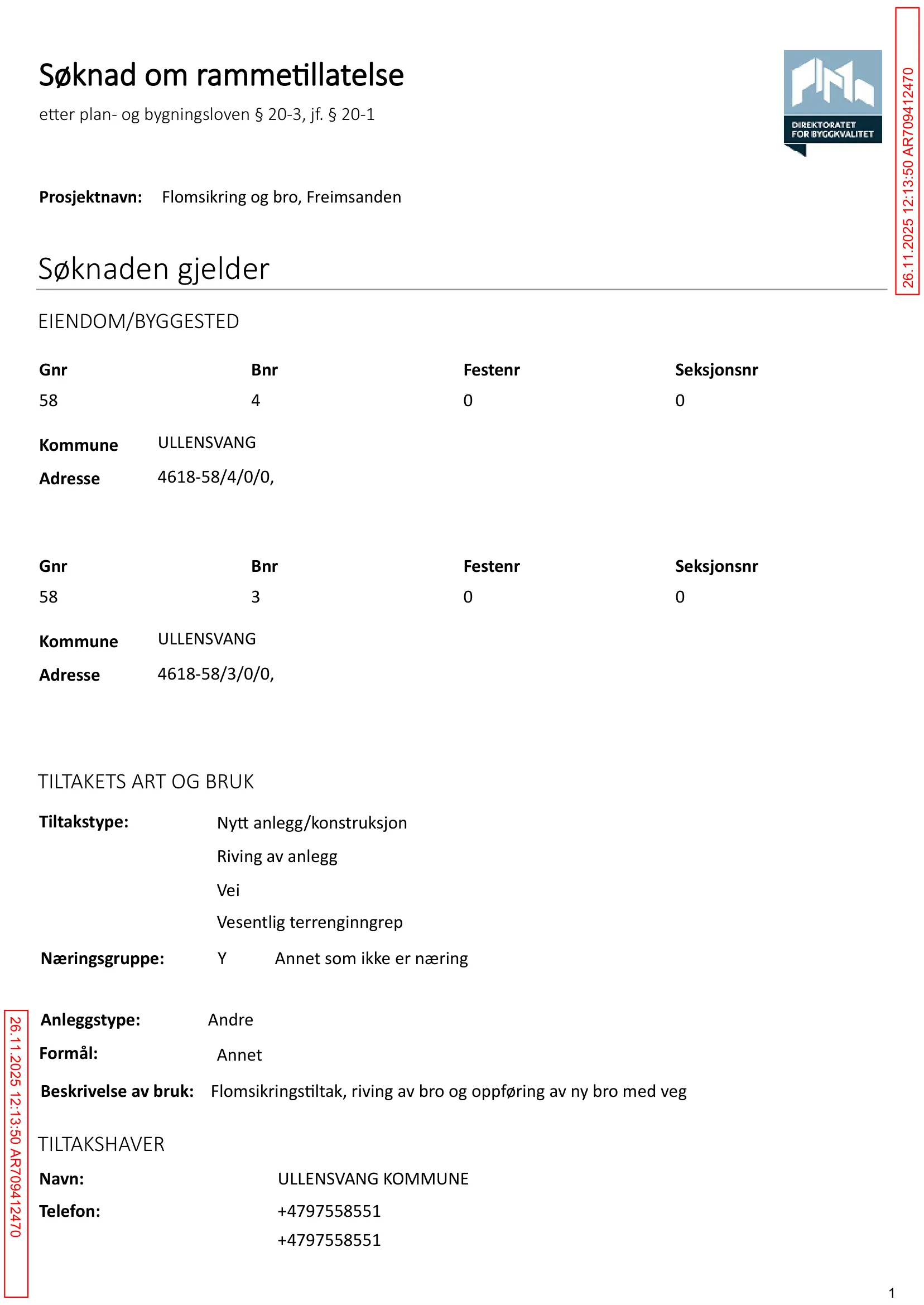 Søknad om rammetillatelse