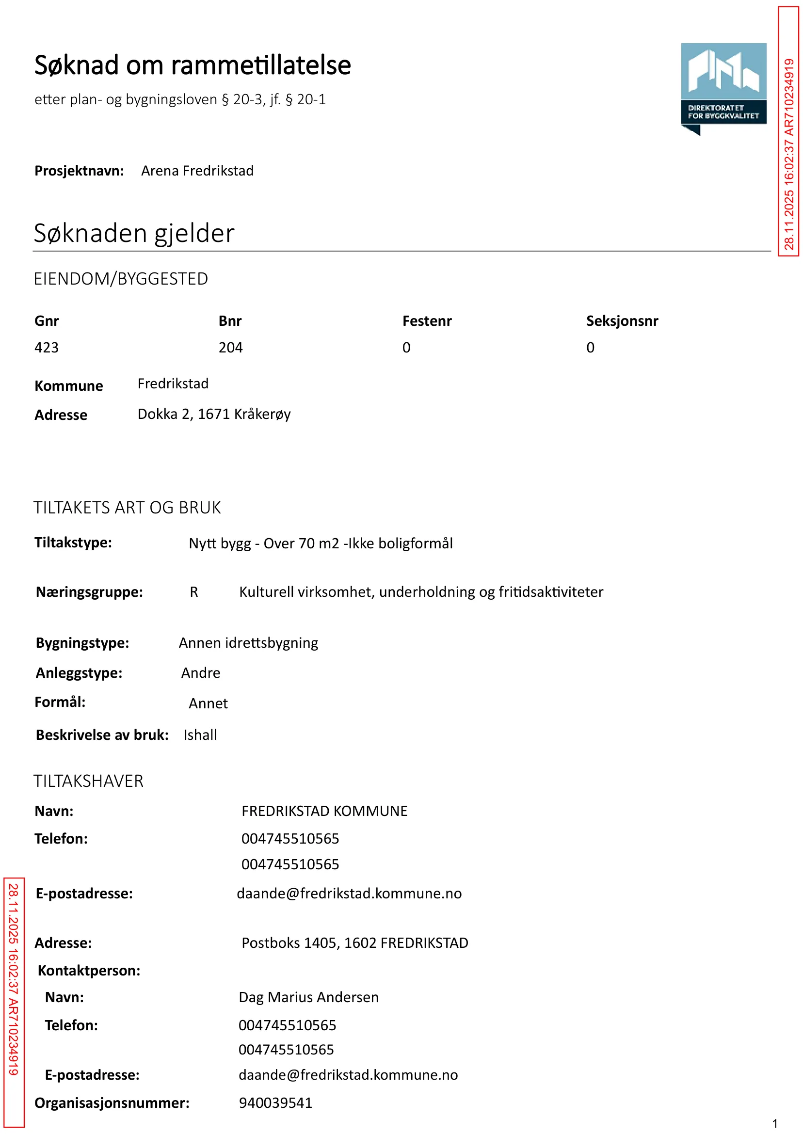 Søknad om rammetillatelse
