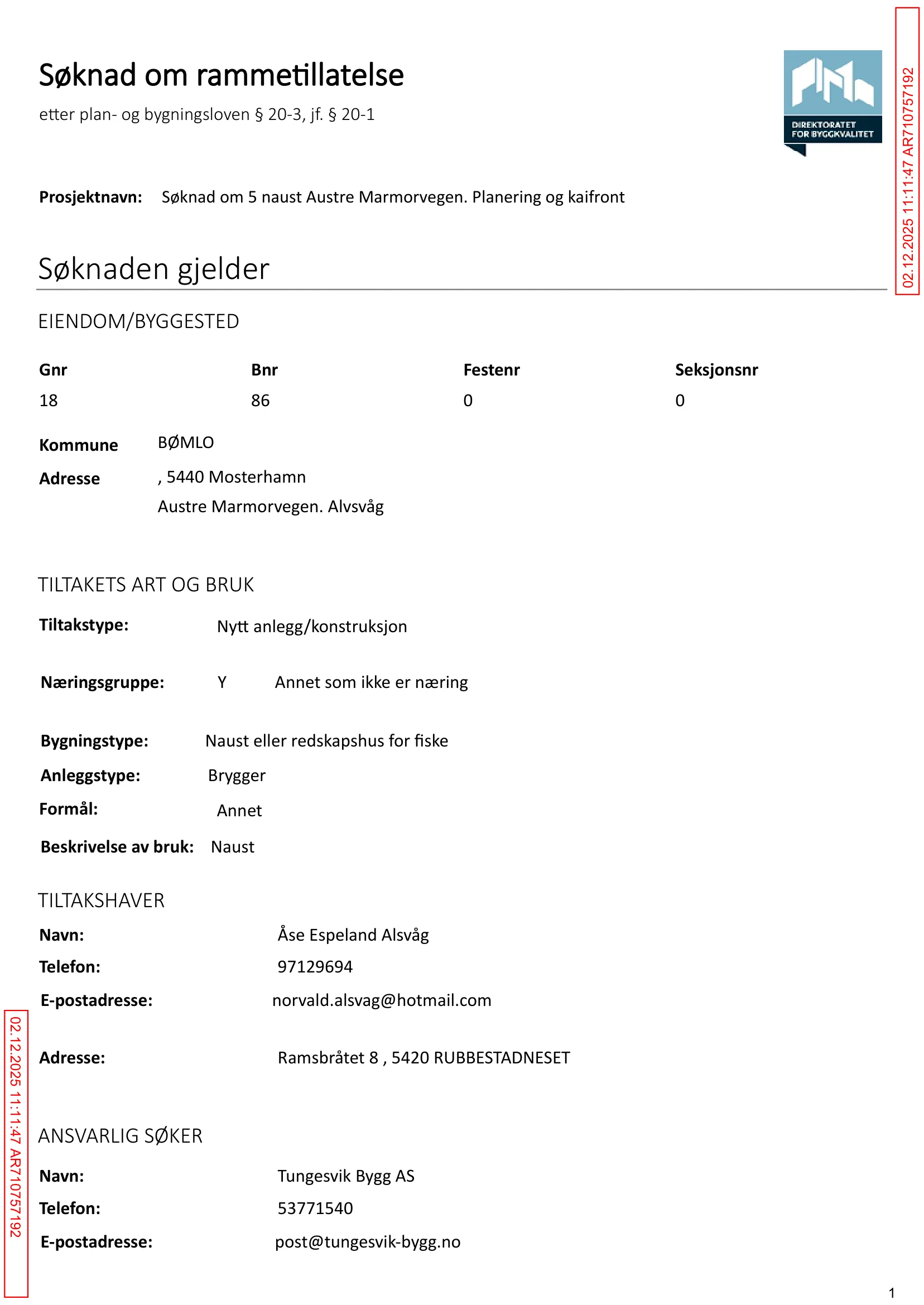 Søknad om rammetillatelse