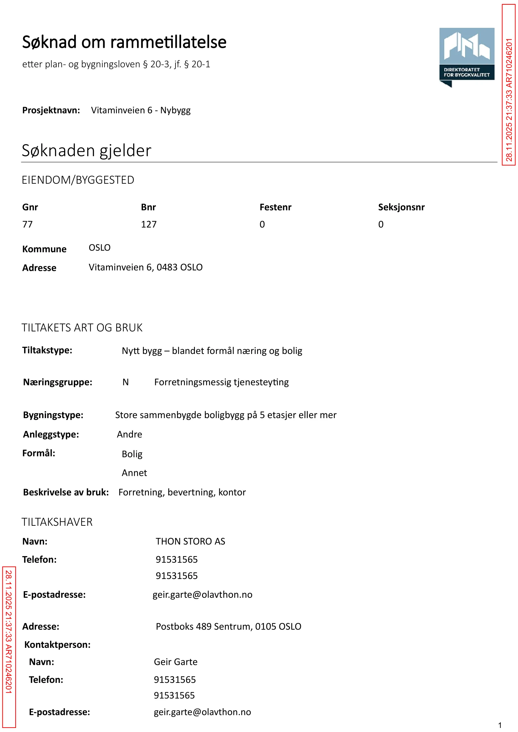 Søknad om rammetillatelse