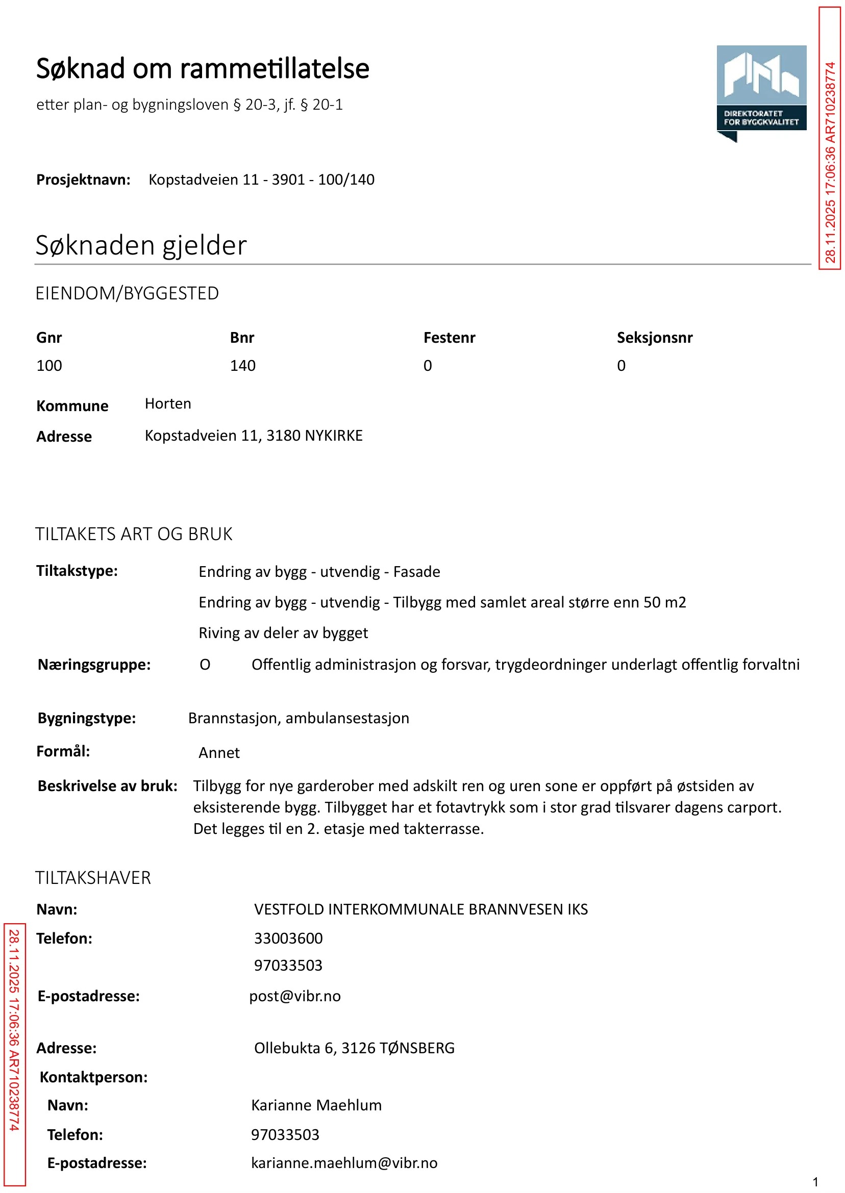 Søknad om rammetillatelse