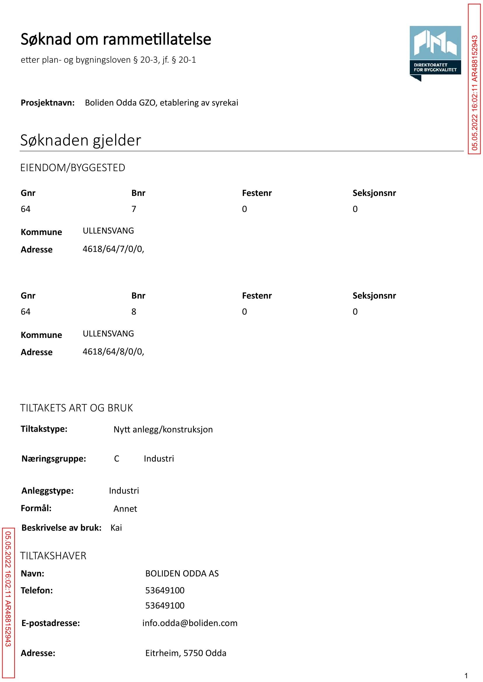 Søknad om rammetillatelse