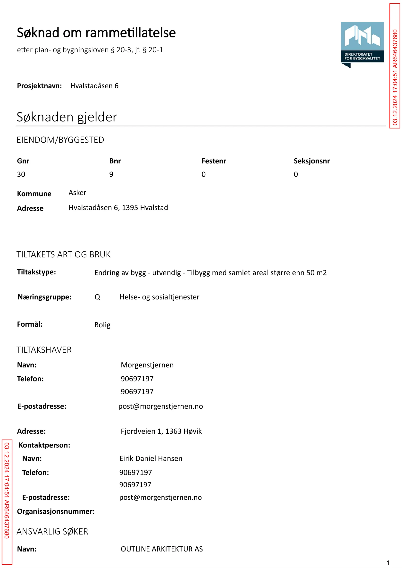 Søknad om rammetillatelse