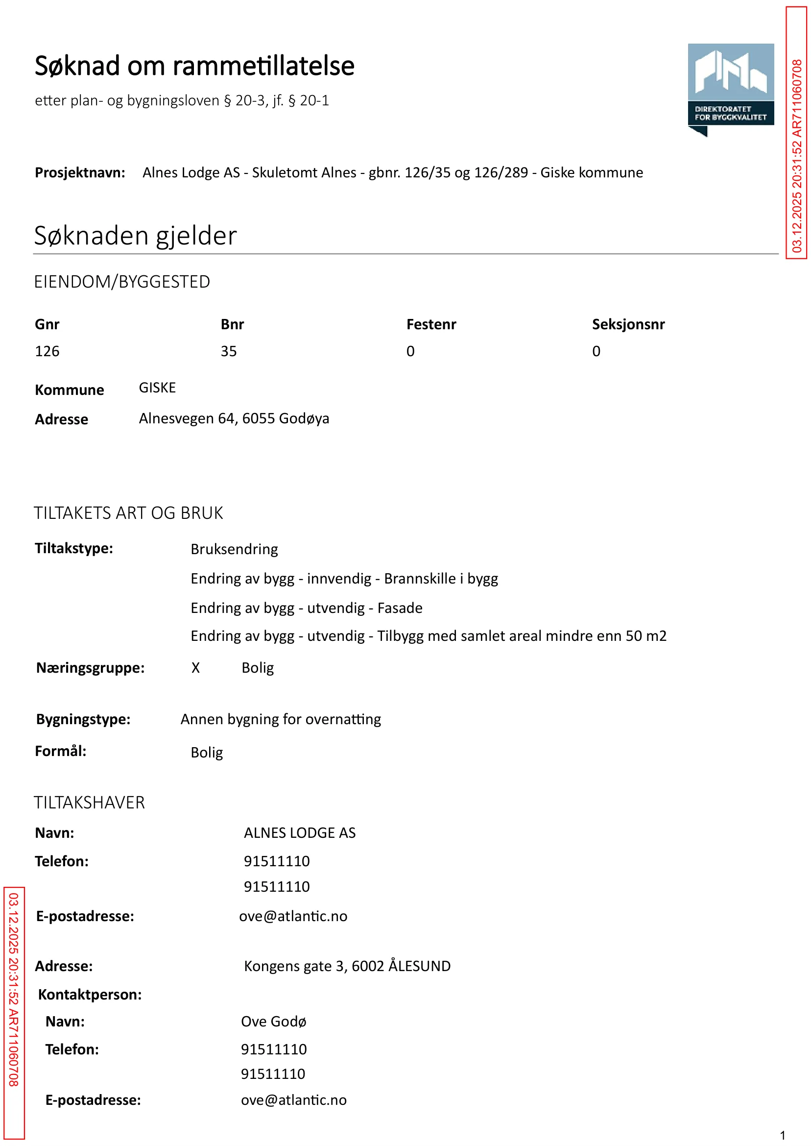 Søknad om rammetillatelse
