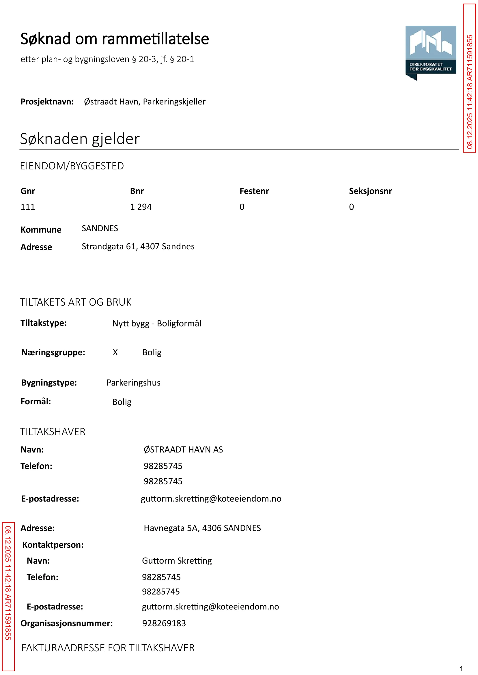 Søknad om rammetillatelse