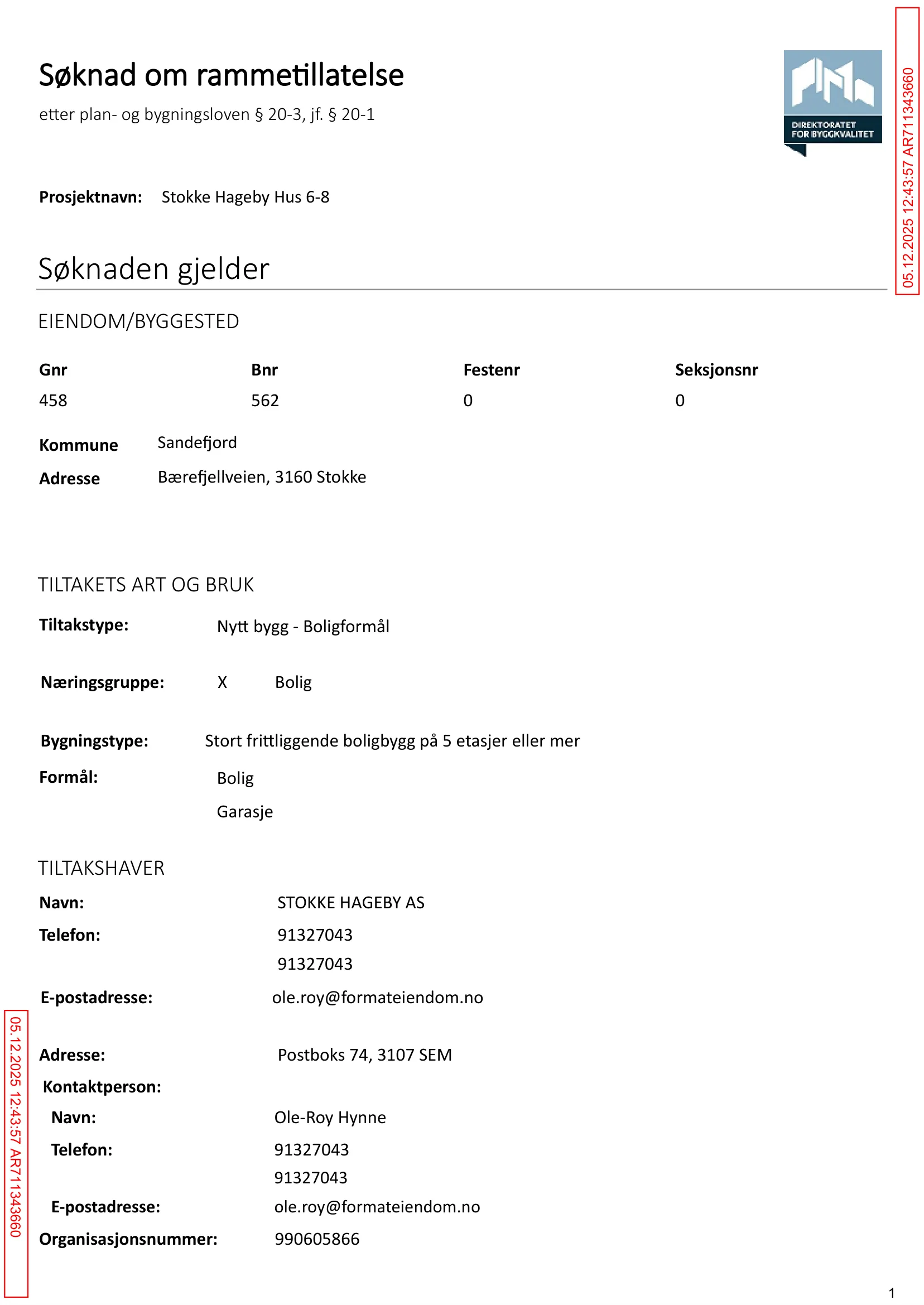 Søknad om rammetillatelse