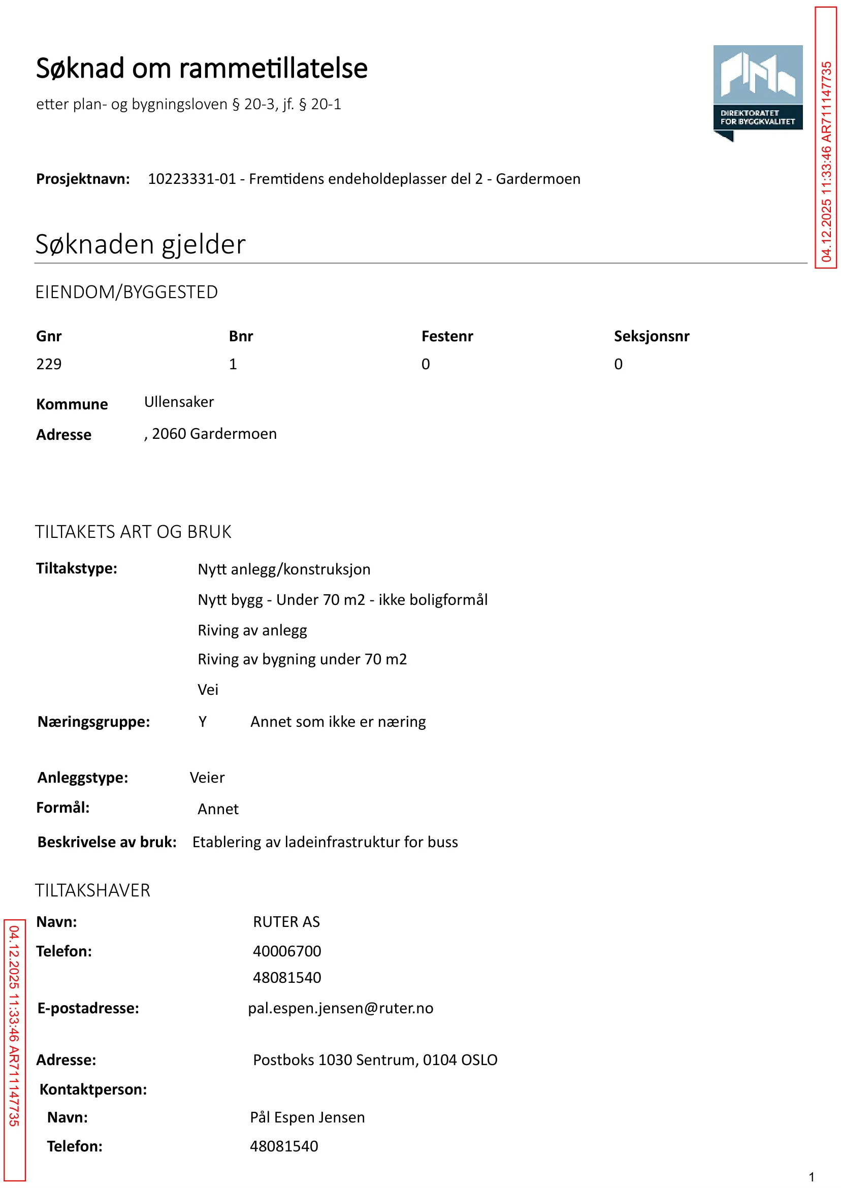 Søknad om rammetillatelse