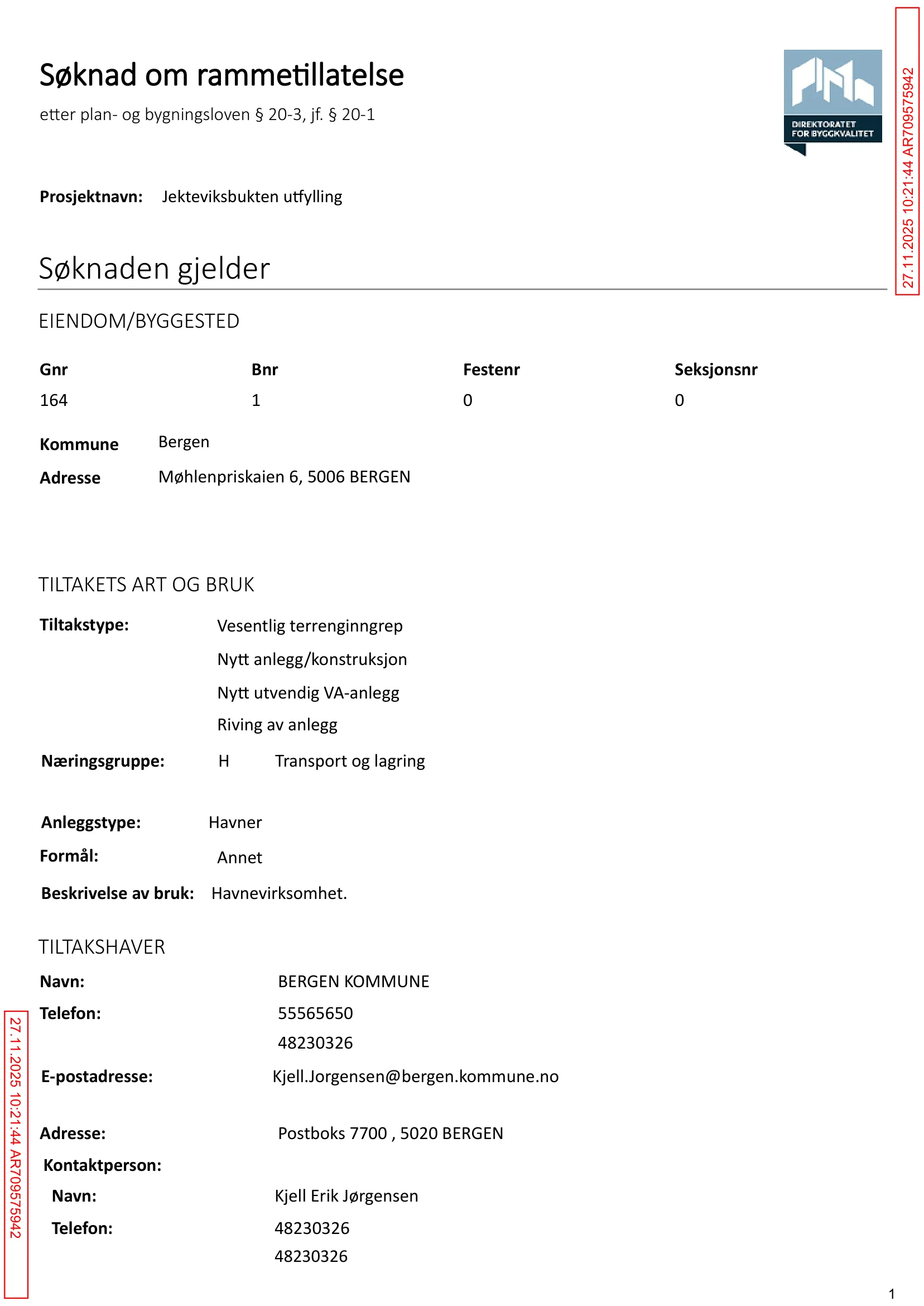 Søknad om rammetillatelse