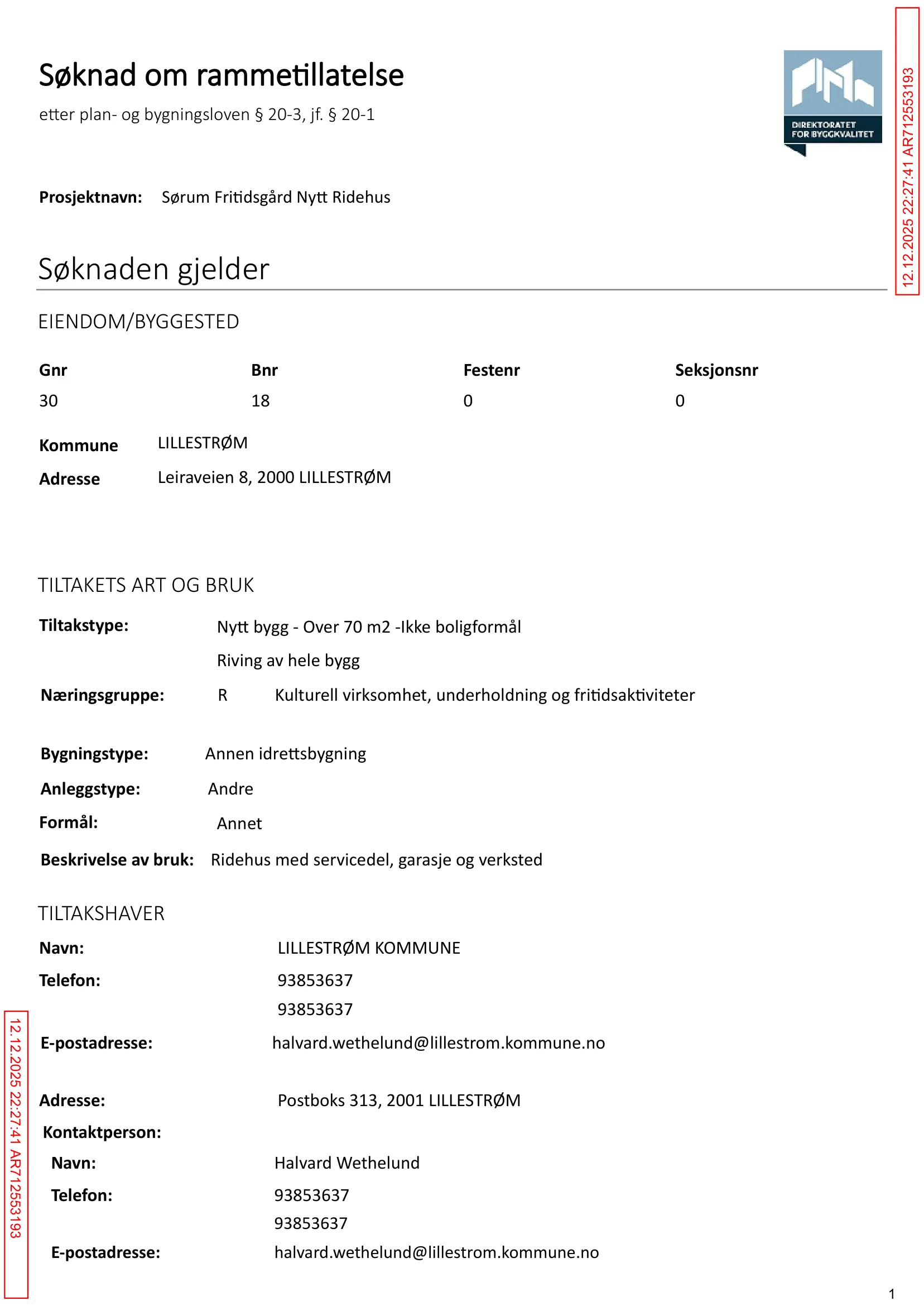 Søknad om rammetillatelse