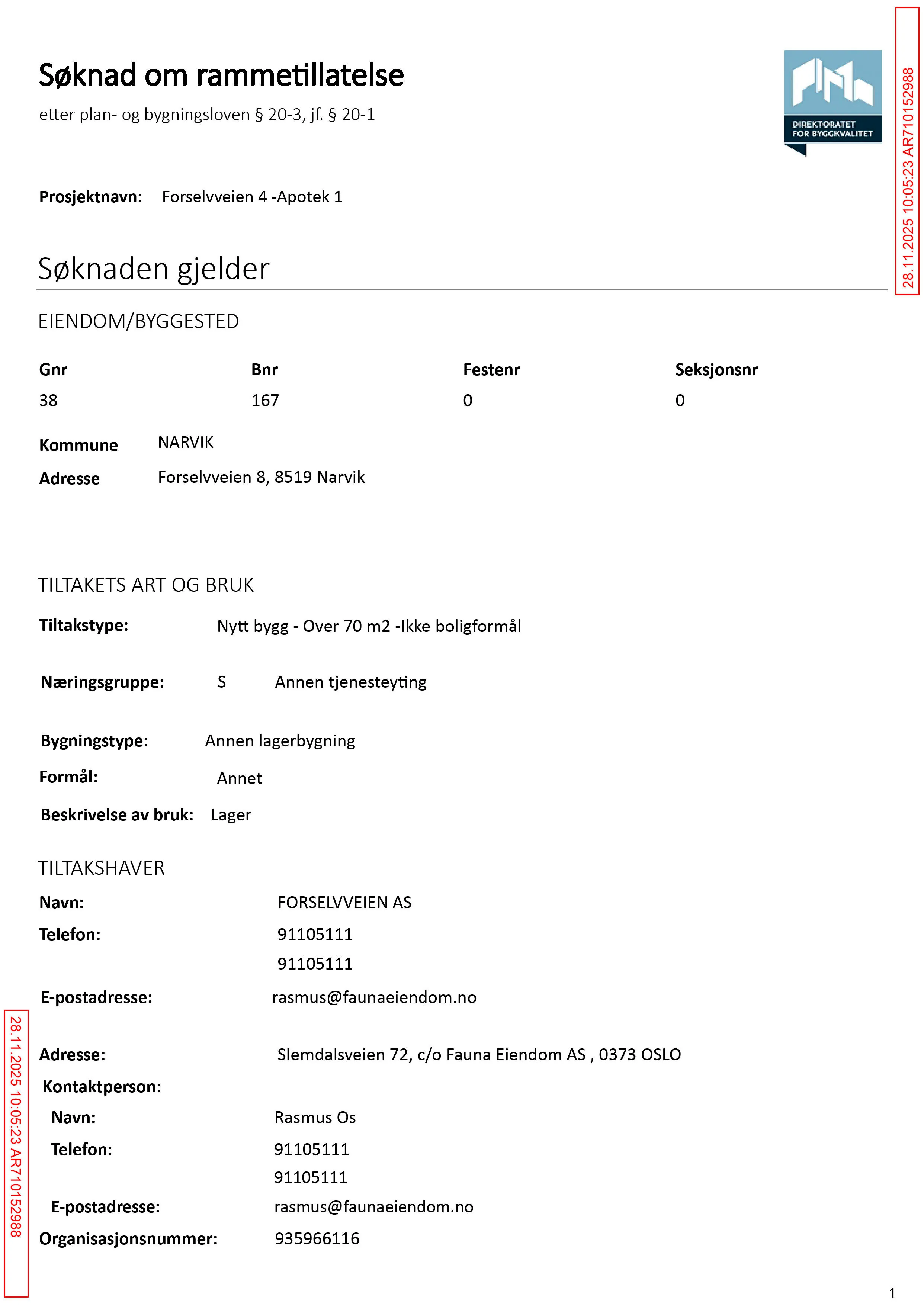 Søknad om rammetillatelse