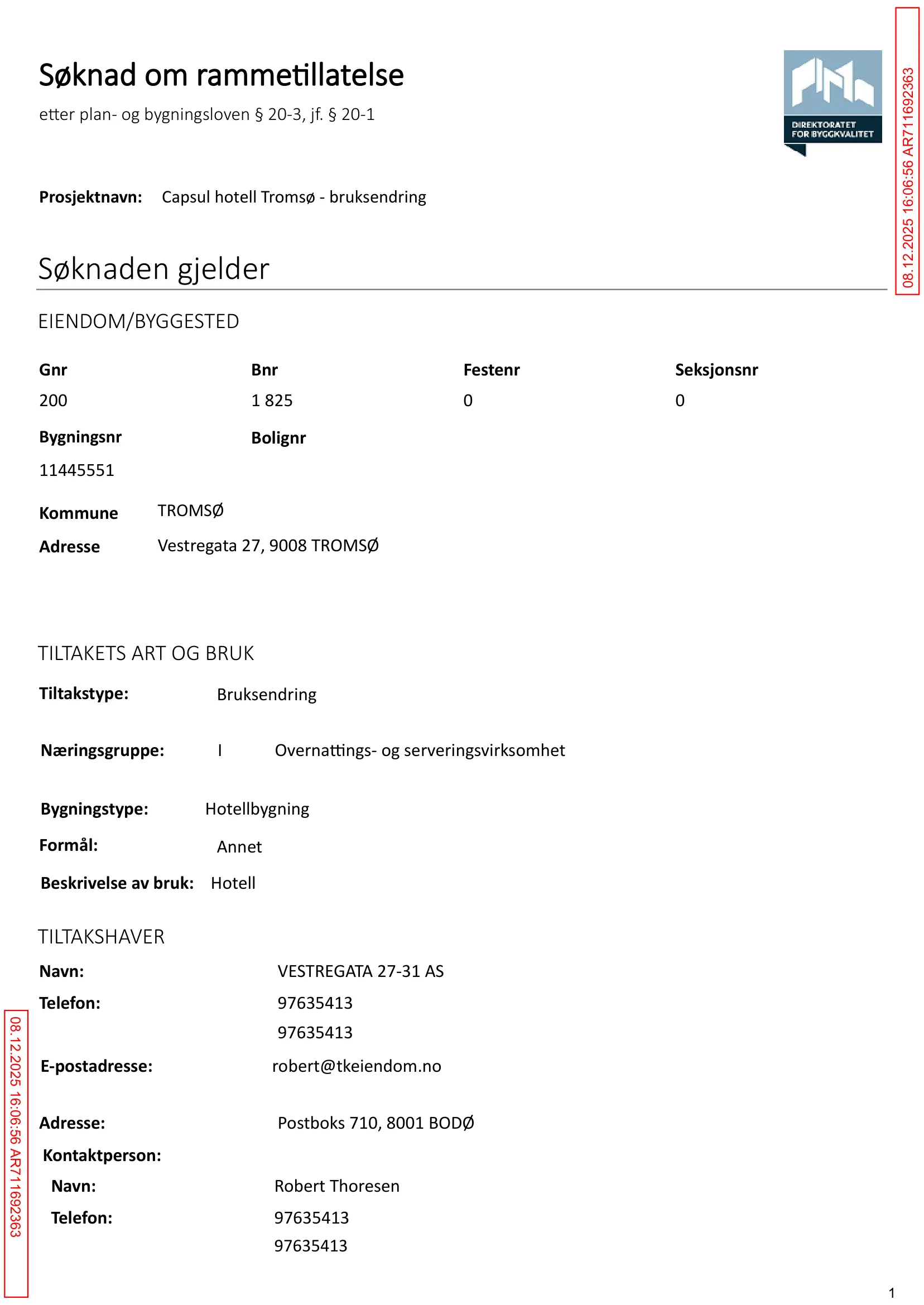 Søknad om rammetillatelse