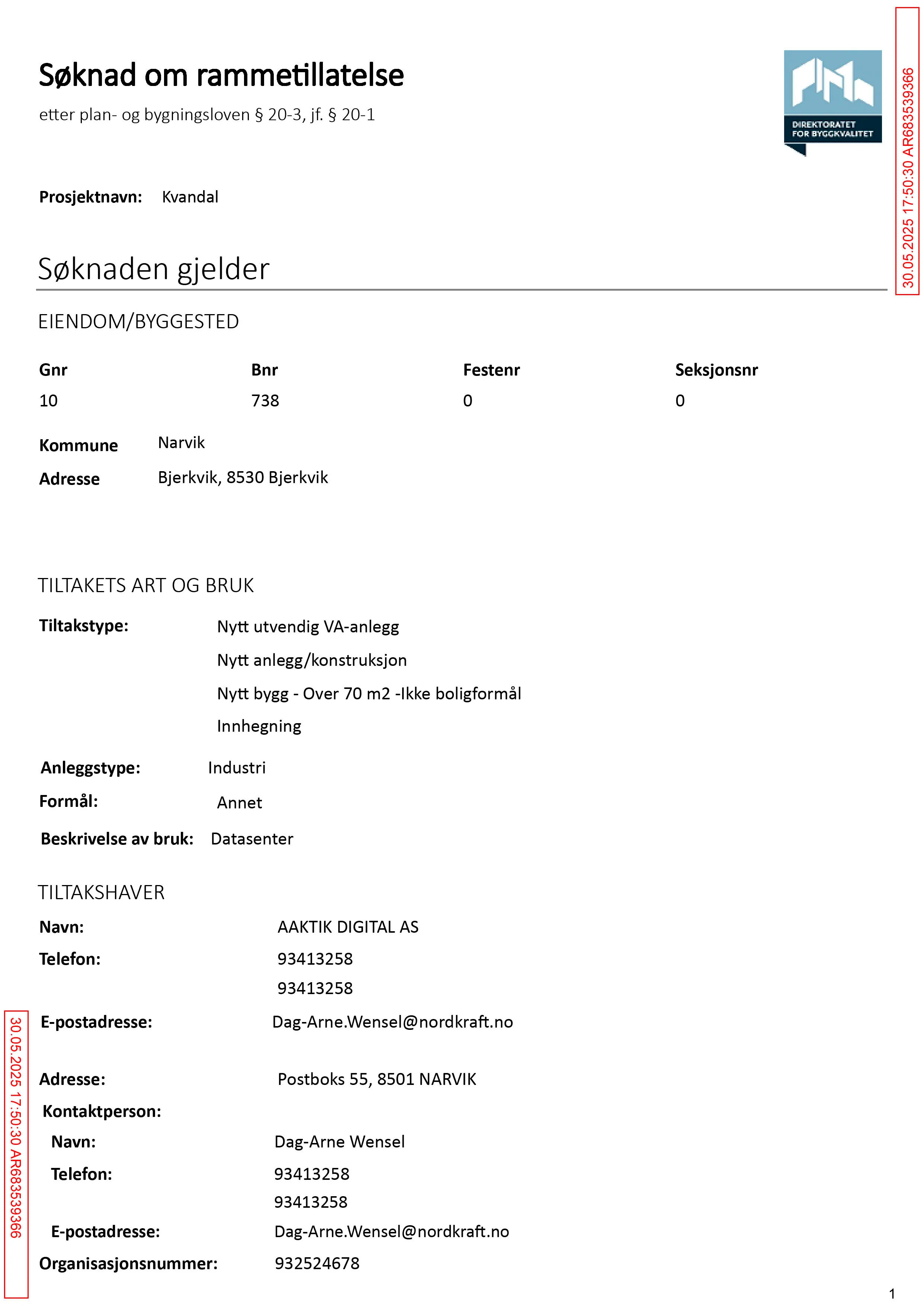 Søknad om rammetillatelse