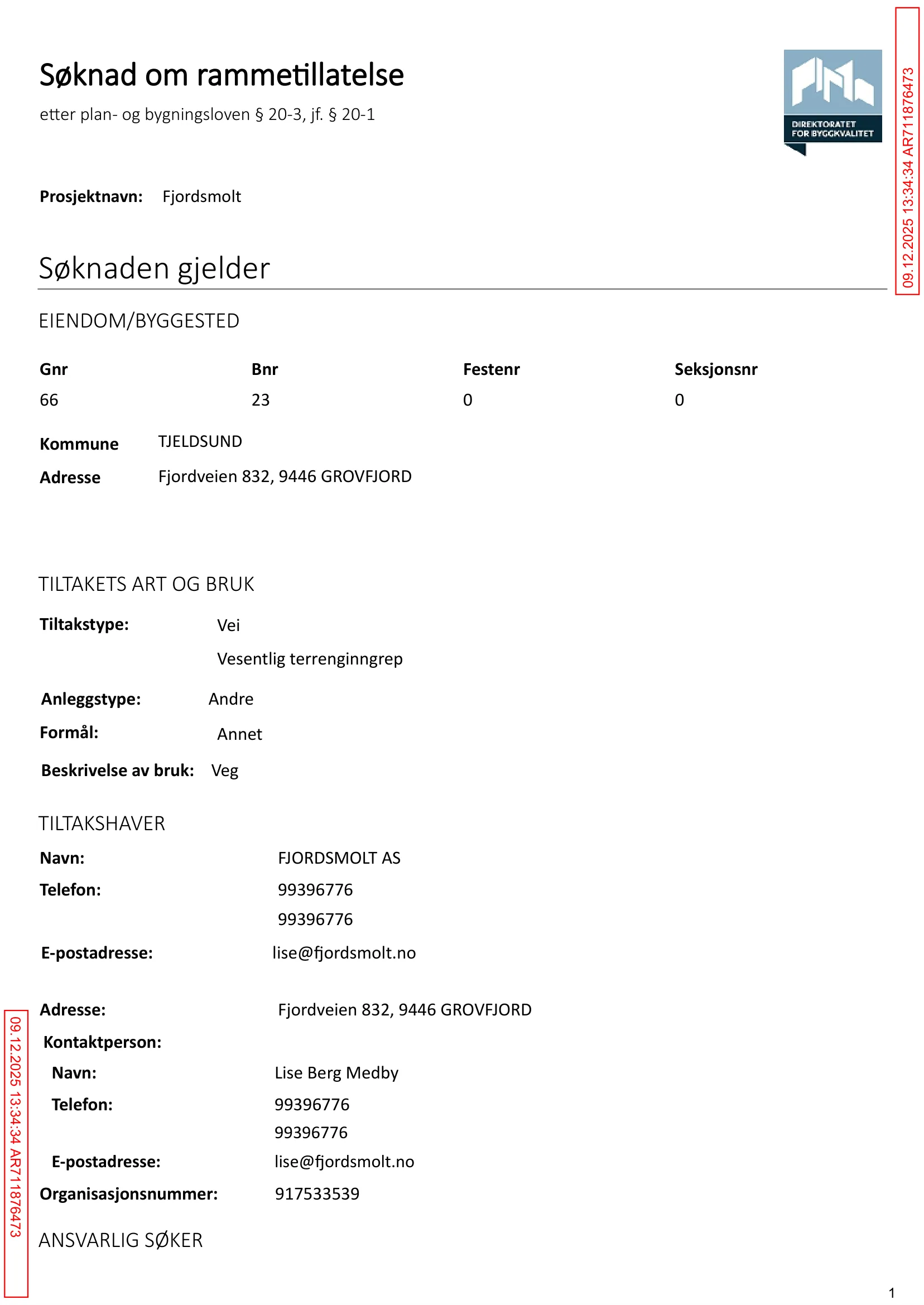 Søknad om rammetillatelse
